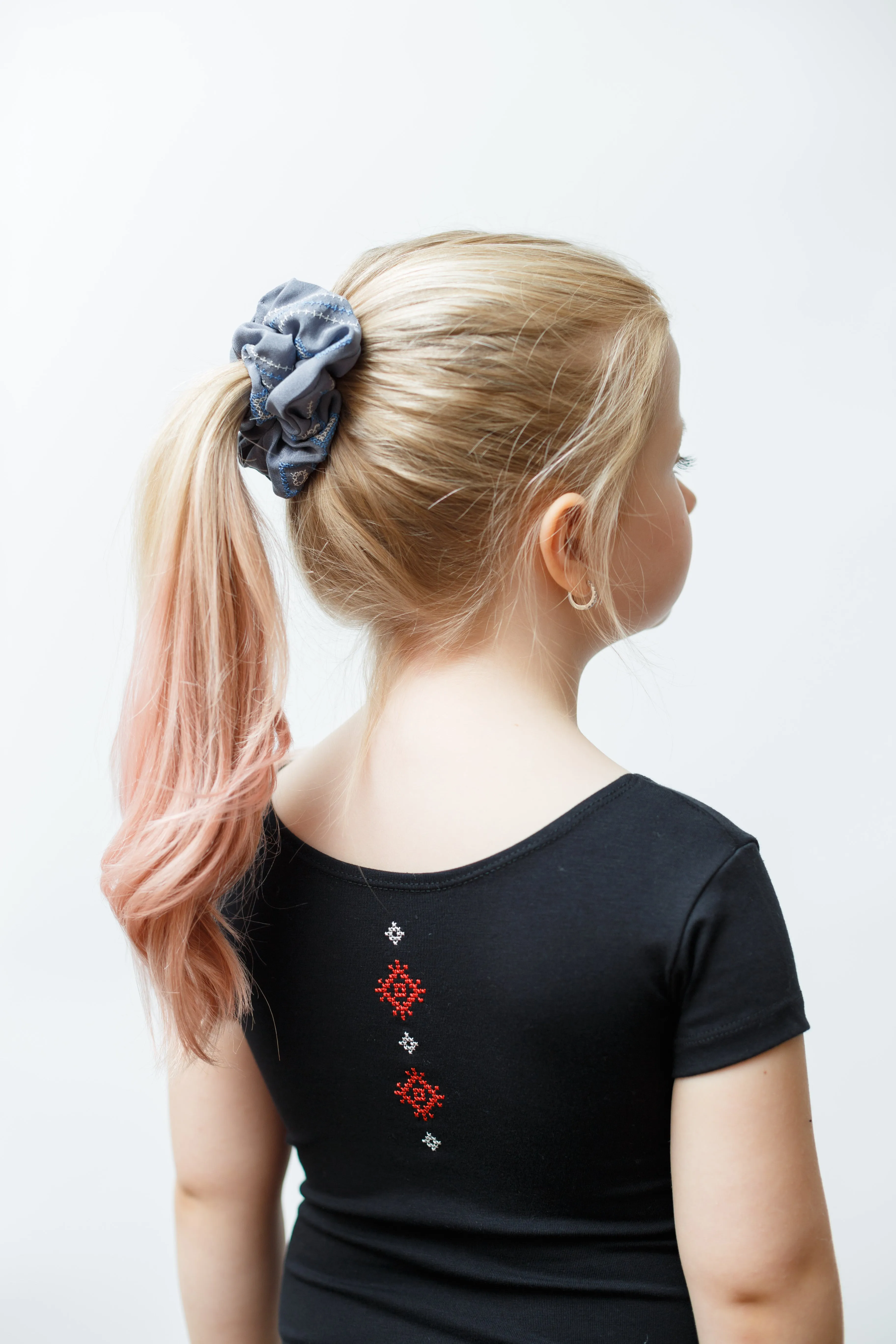 Short Sleeve Embroidered Bodysuit- Geometric