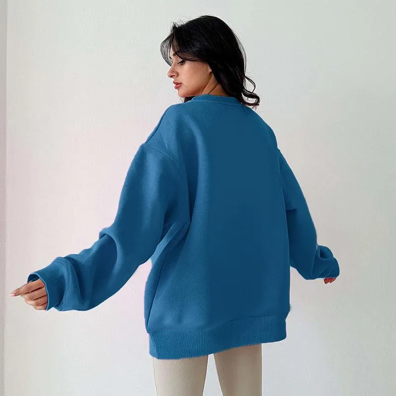 Simple Printed Loose Round sweater