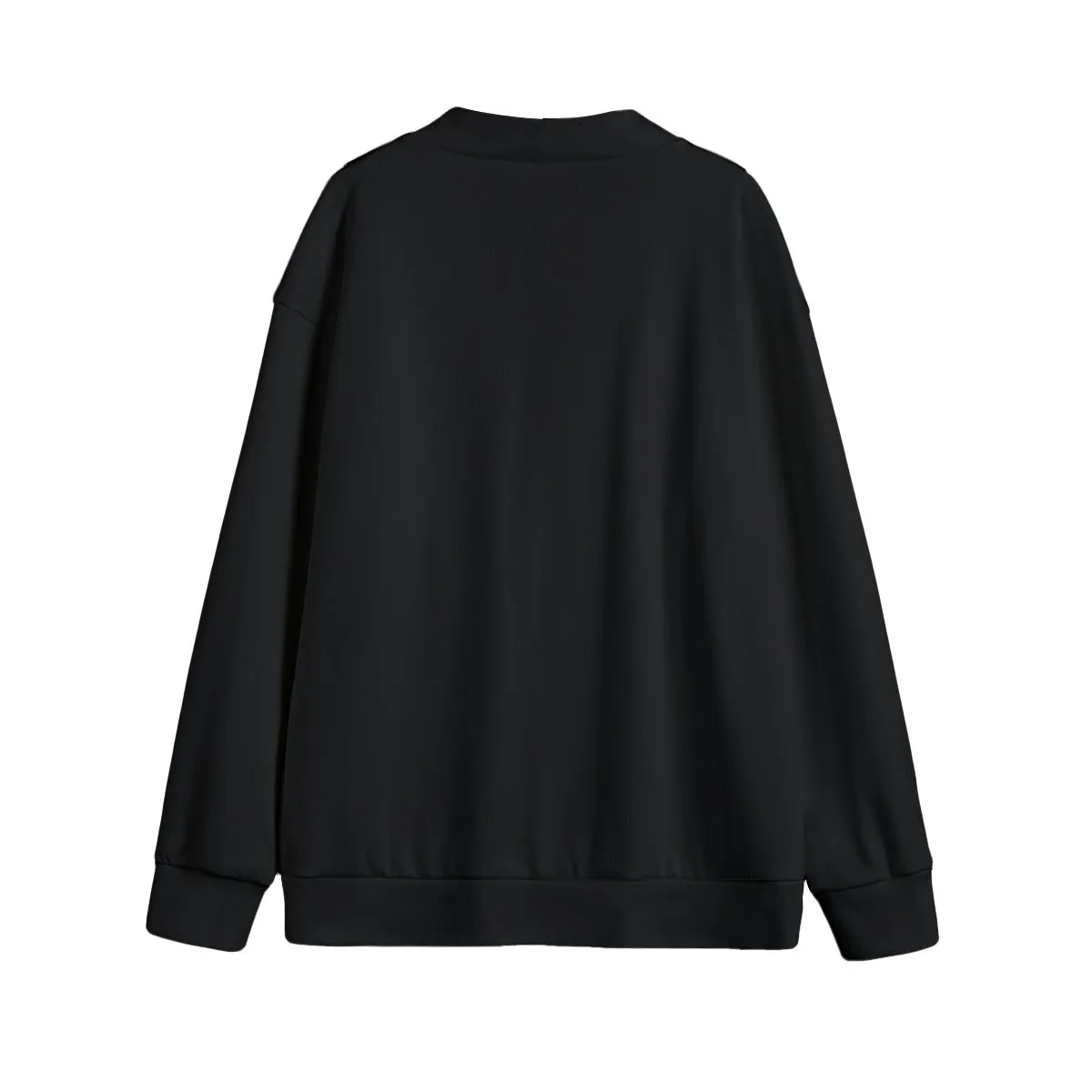 Sixty Eight 93 Logo White Black Unisex V-Neck Knitted Fleece Cardigan