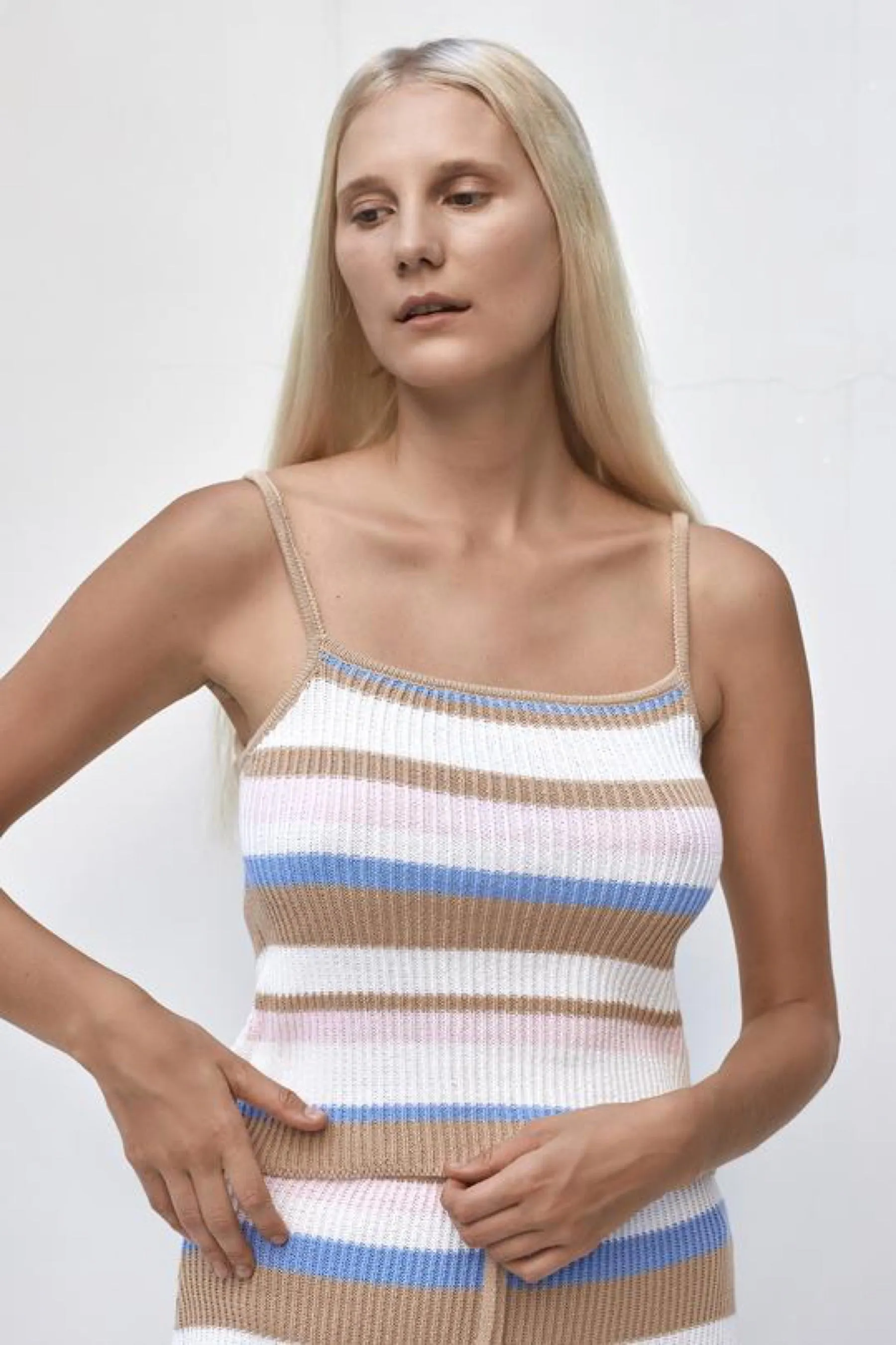 Sky Boxy Stripe Riya Top