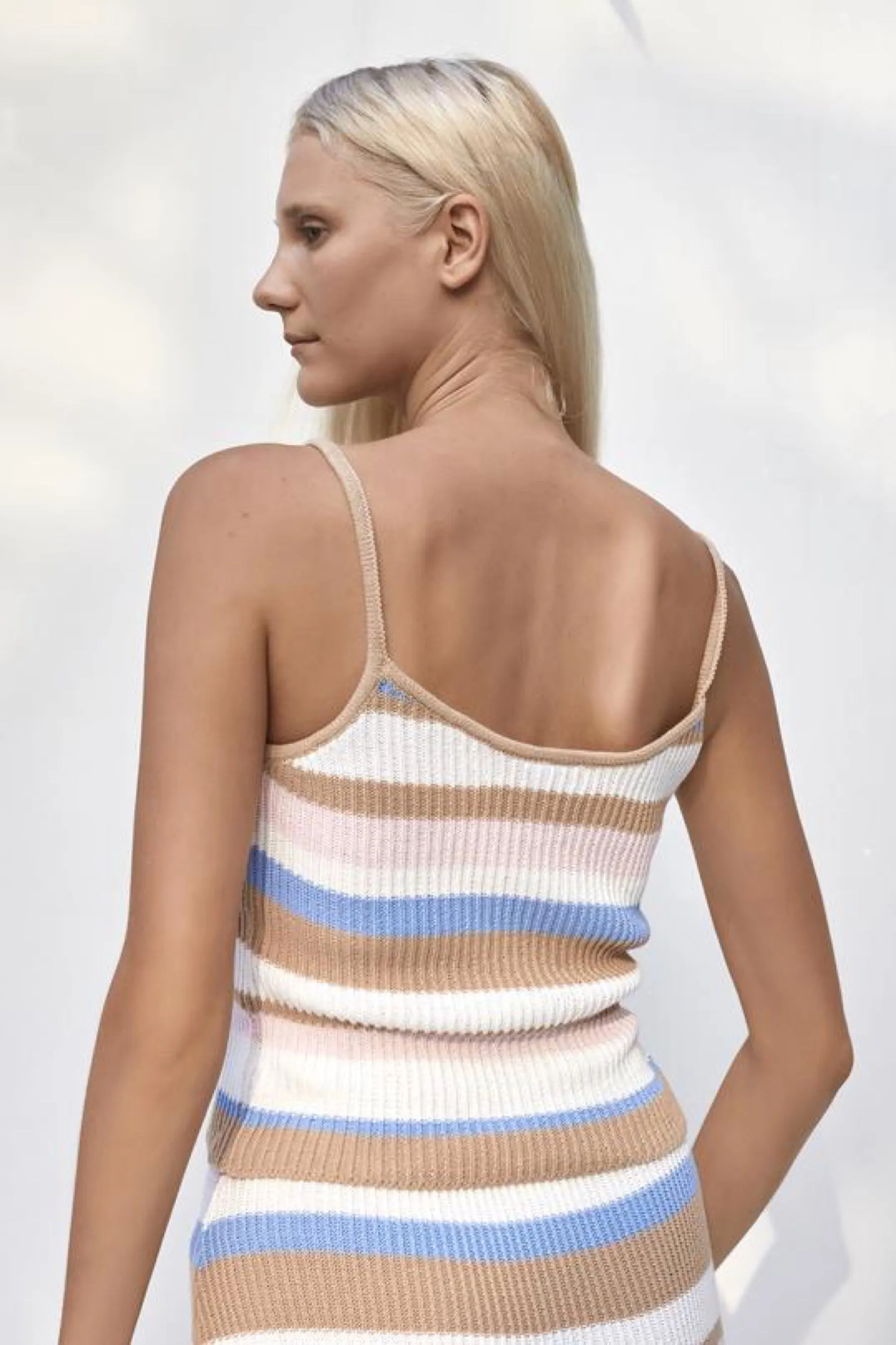 Sky Boxy Stripe Riya Top