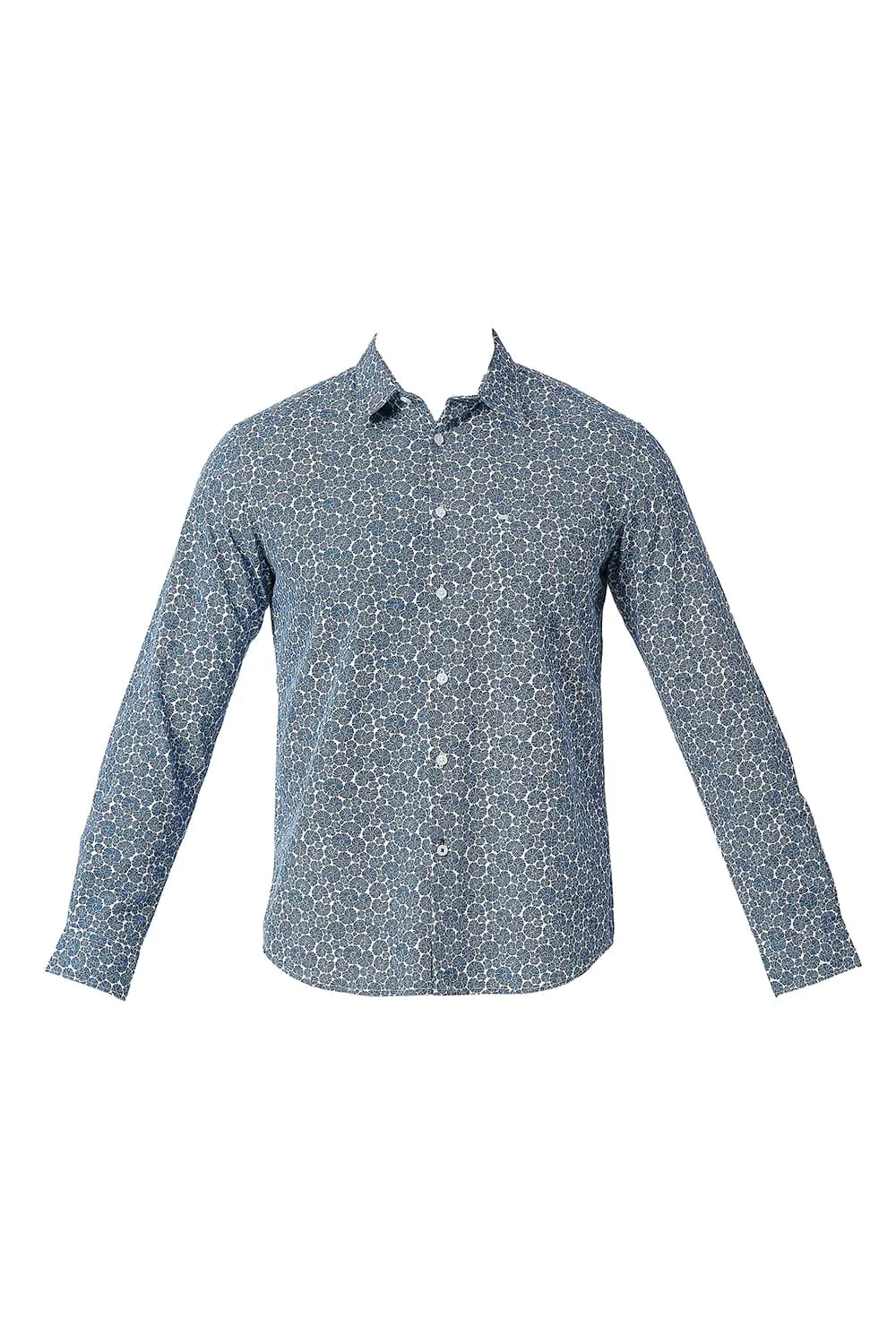 Slim Fit Cotton Slub Printed Shirt