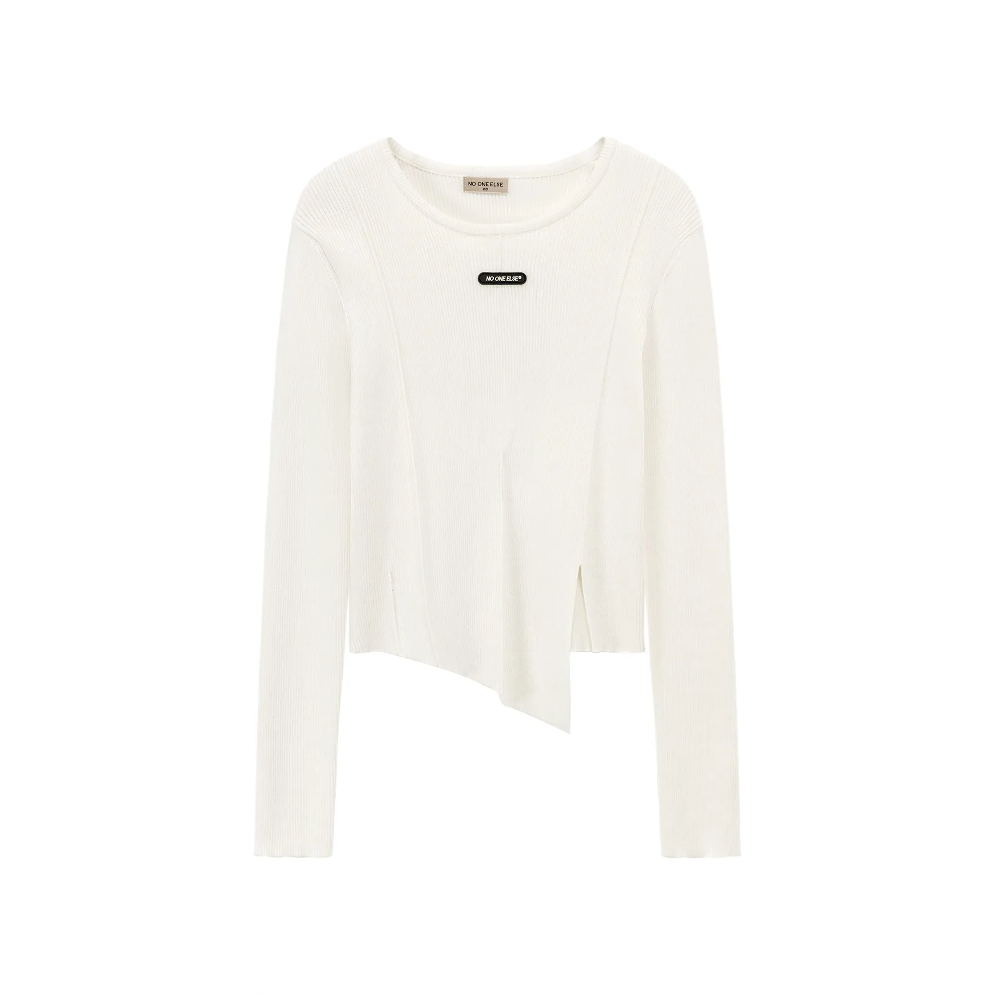 Slit Knit Long Sleeve Top
