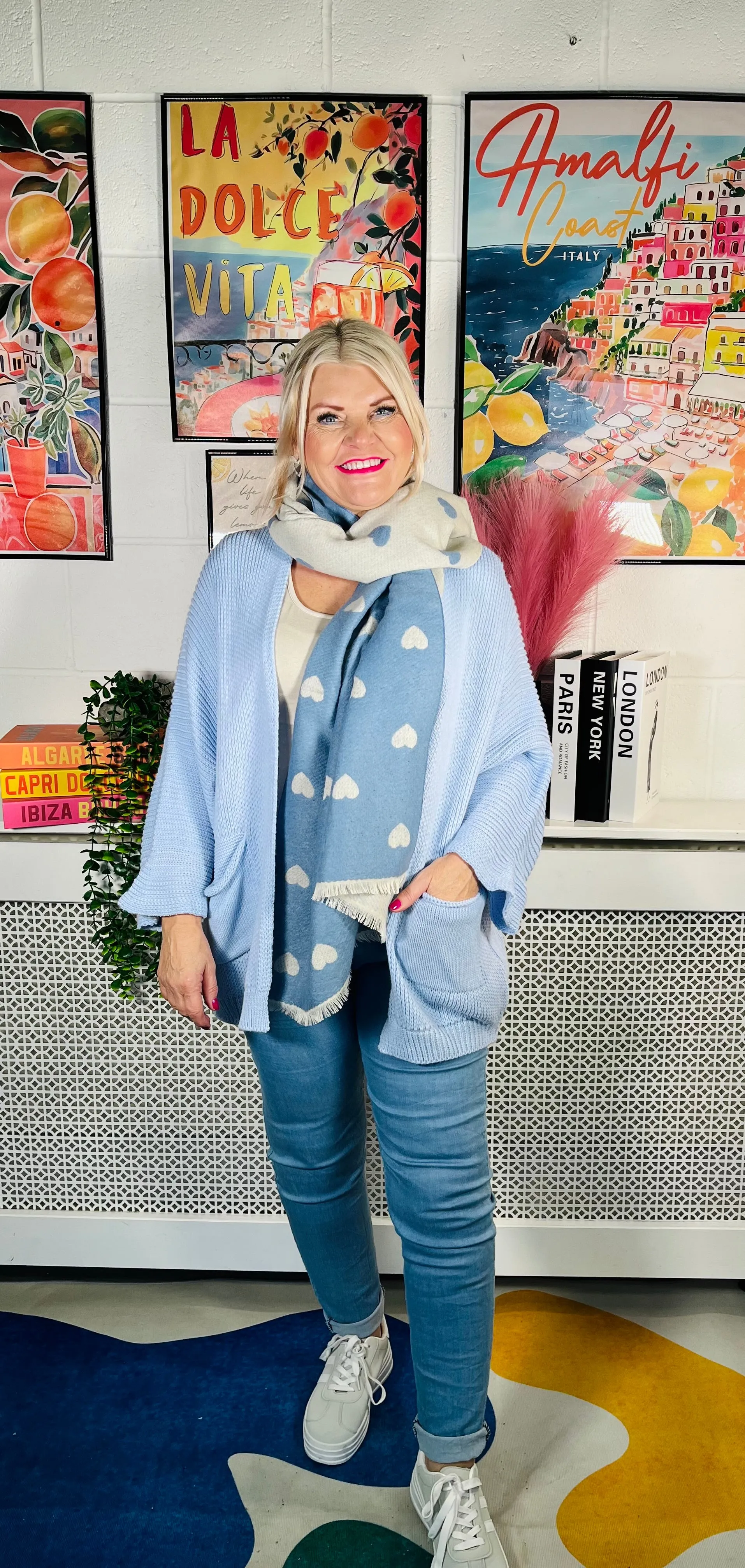 Snuggle Up Knitted Cardigan - Baby Blue