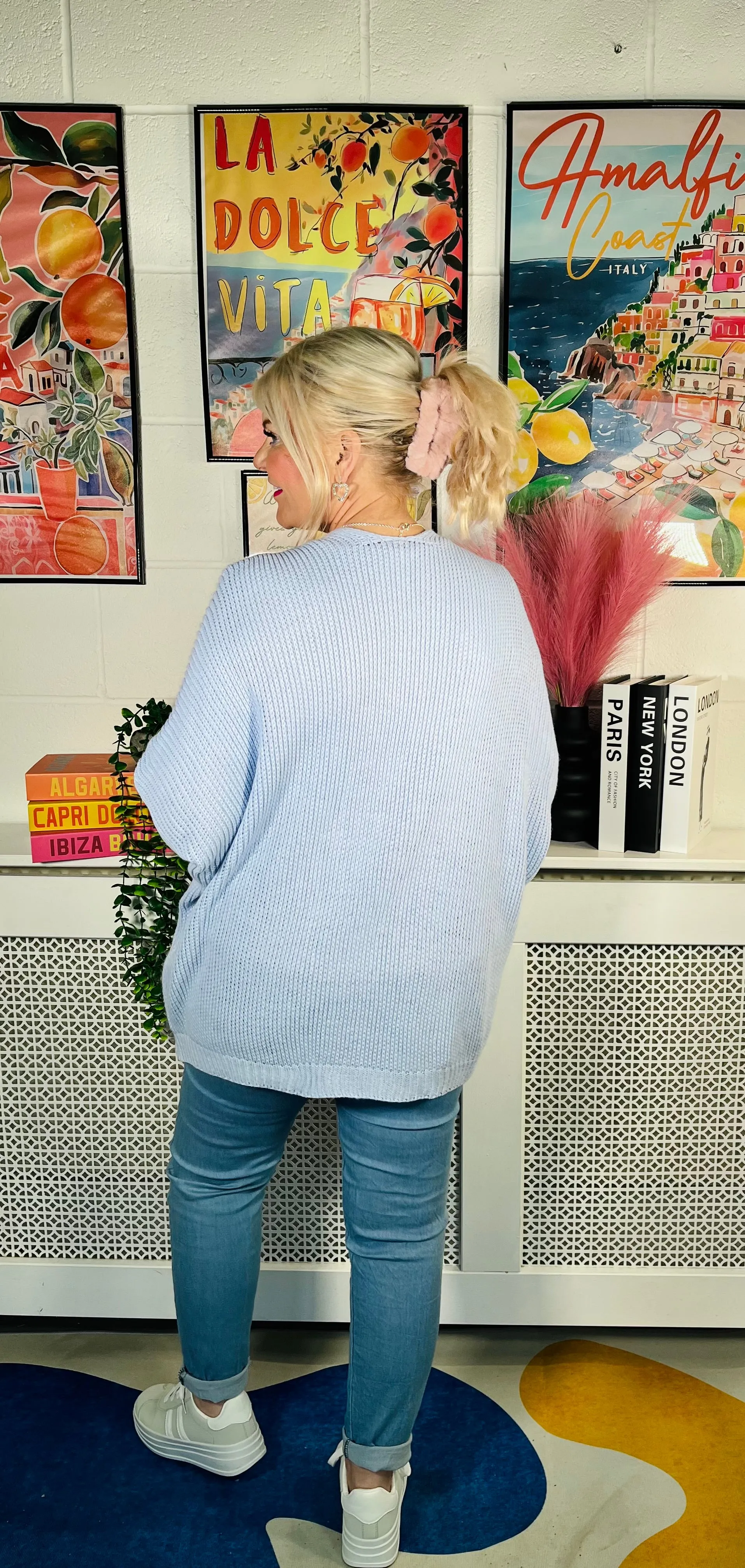 Snuggle Up Knitted Cardigan - Baby Blue