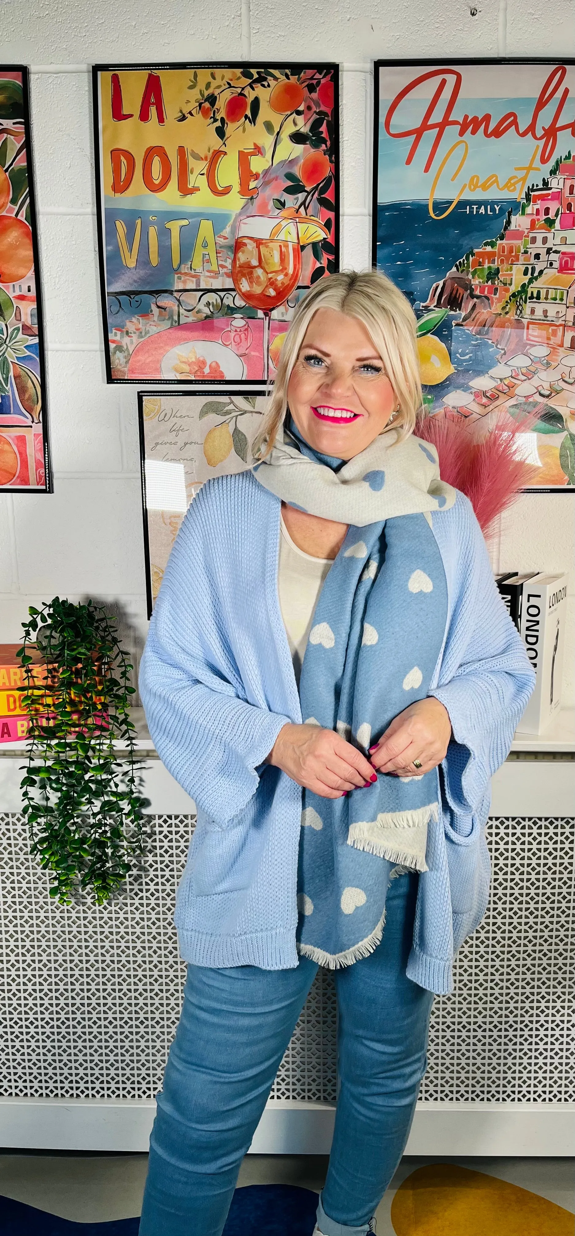 Snuggle Up Knitted Cardigan - Baby Blue
