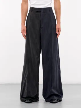 Split Deconstructed Pinstripe Pants (UA65PA706N-BLACK-NAVY-PINSTRIP)