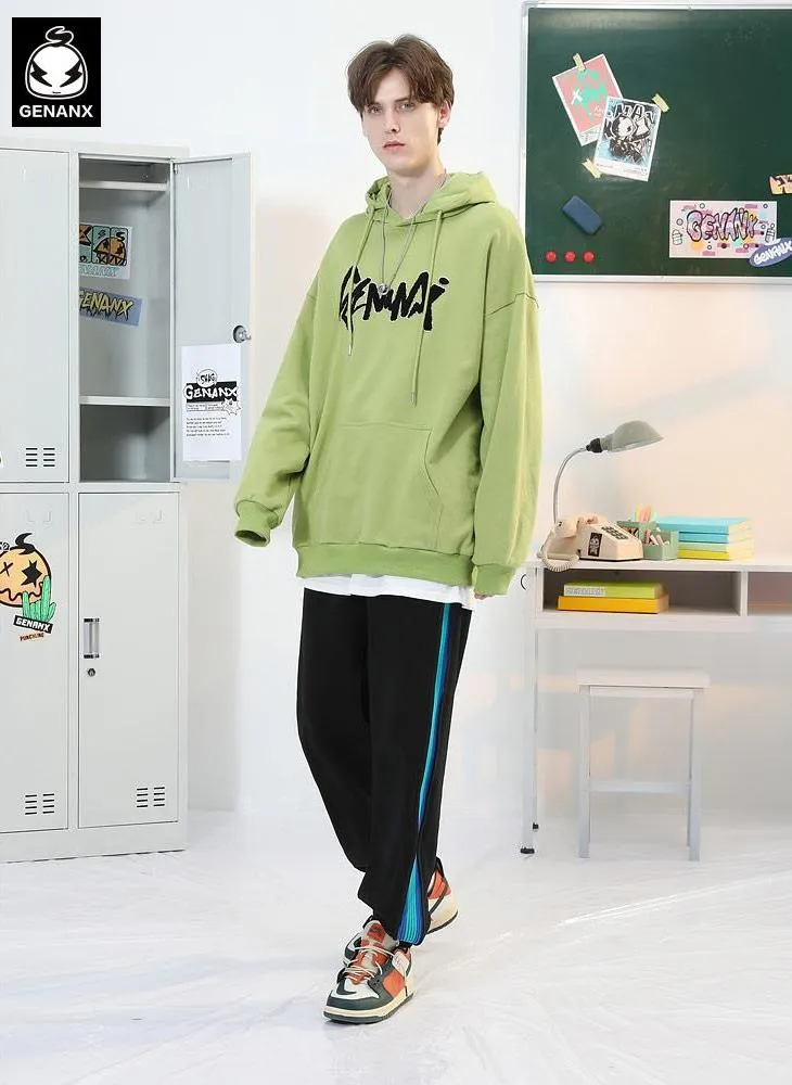 Sports Style Contrast Color Vertical Striped Pants