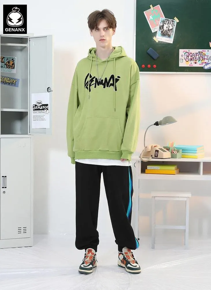 Sports Style Contrast Color Vertical Striped Pants