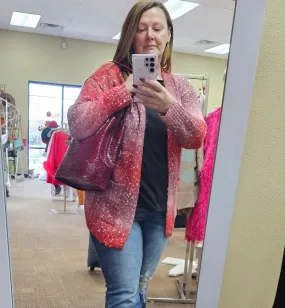 Starstruck Ombre Cardigan in Red-SALE