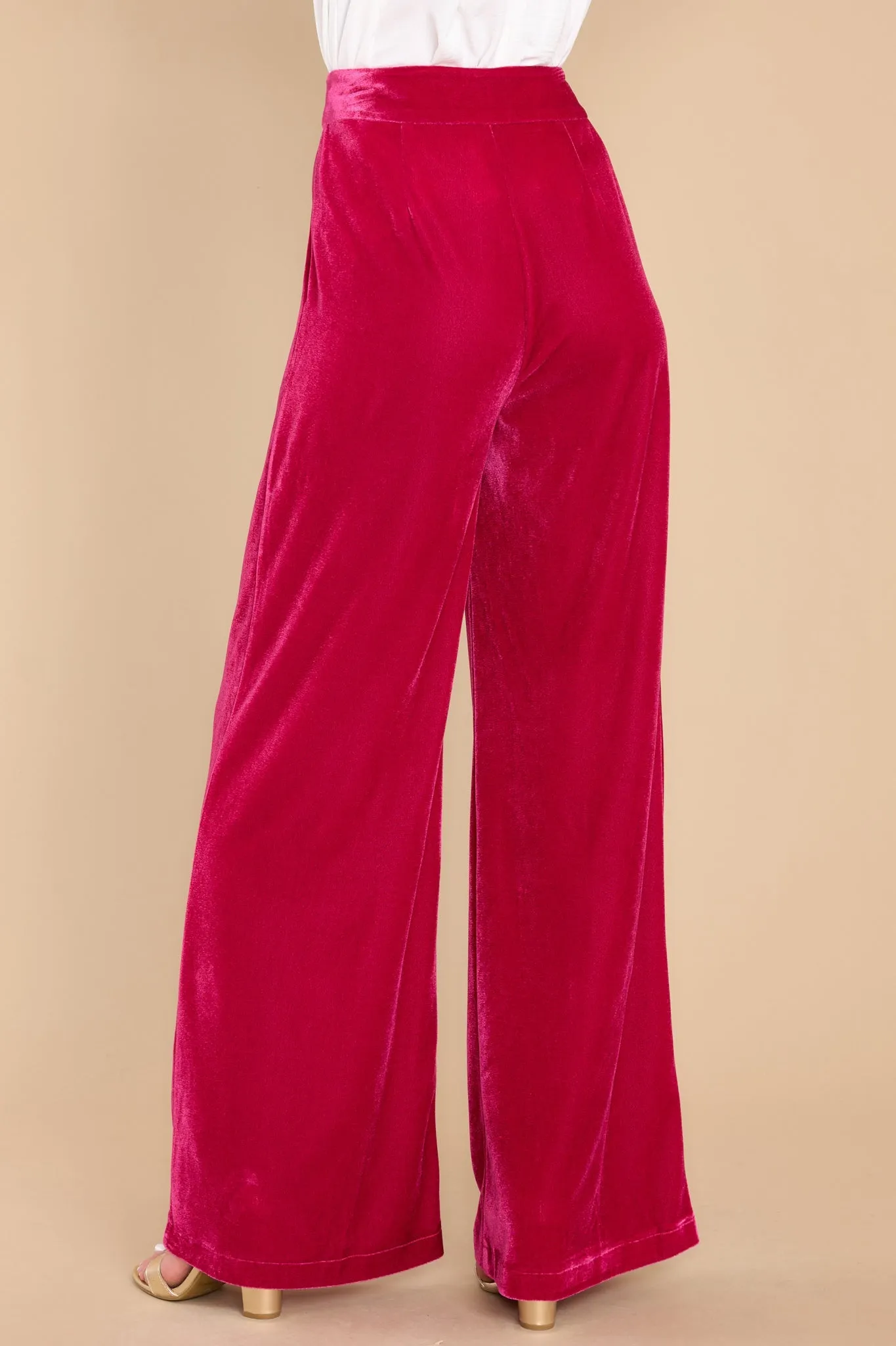 Still Bejeweled Hot Pink Velvet Pants