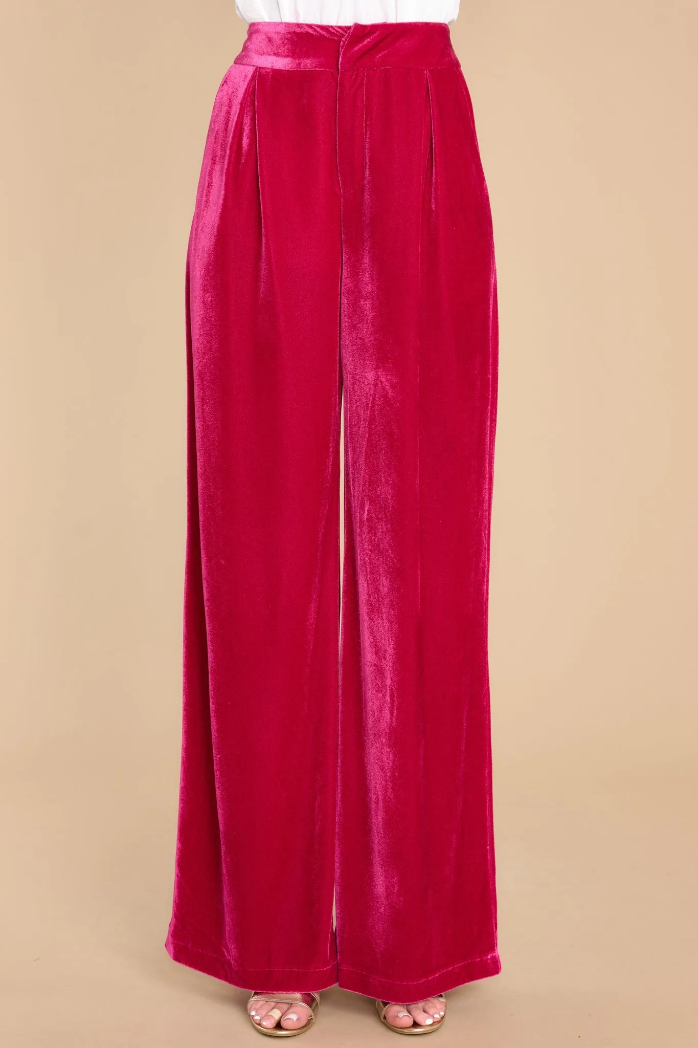 Still Bejeweled Hot Pink Velvet Pants