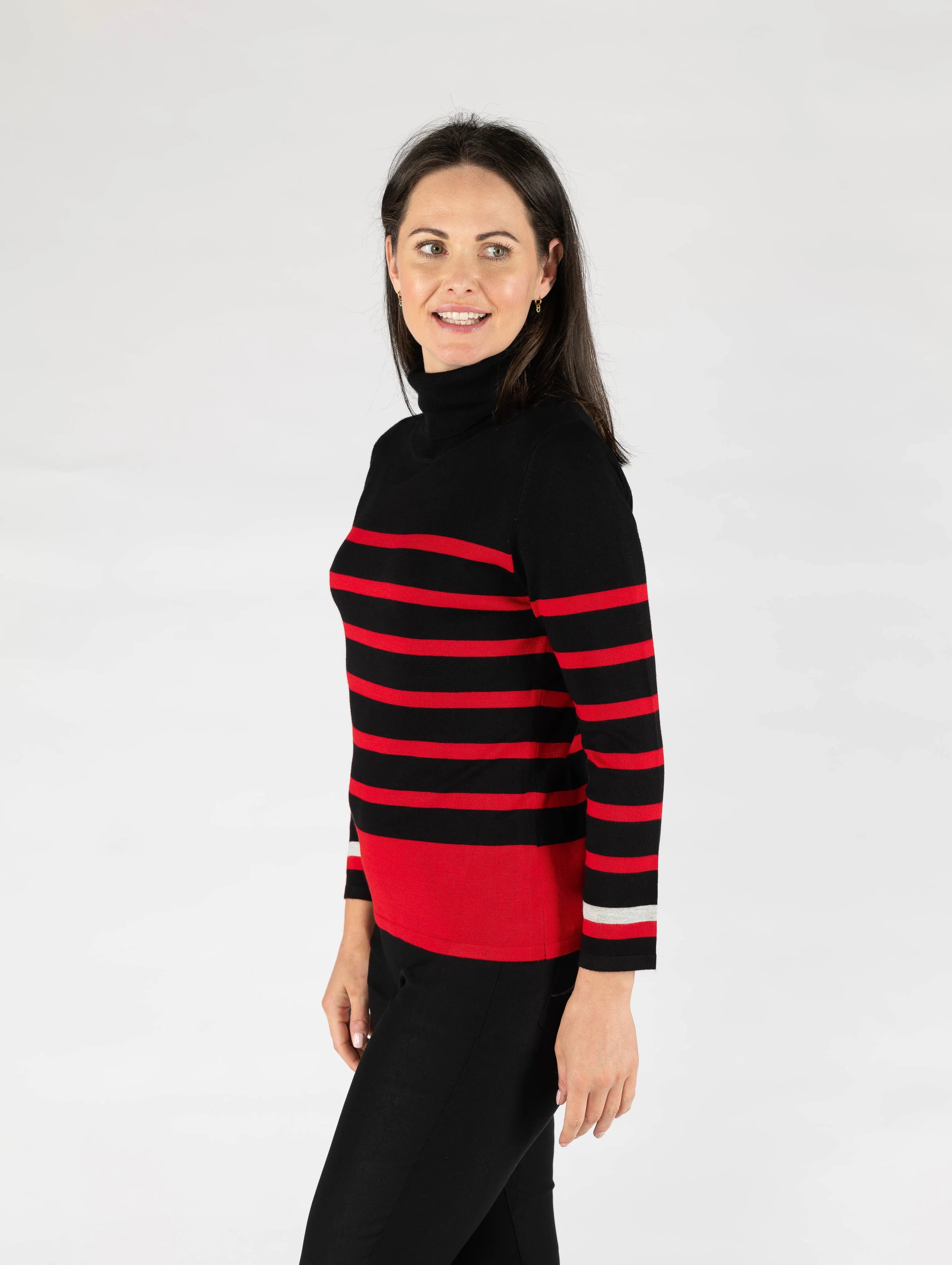 Stripe Roll neck