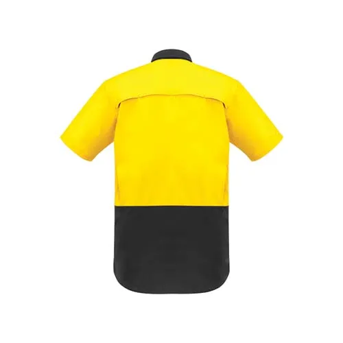 Syzmik Workwear | Mens Rugged Cooling Hi Vis Spliced Short Sleeve Shirt | ZW815
