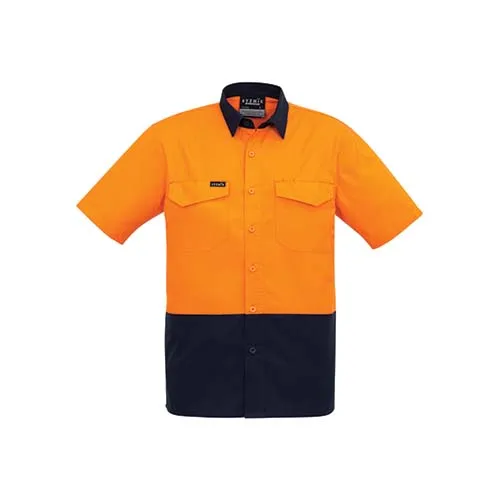 Syzmik Workwear | Mens Rugged Cooling Hi Vis Spliced Short Sleeve Shirt | ZW815