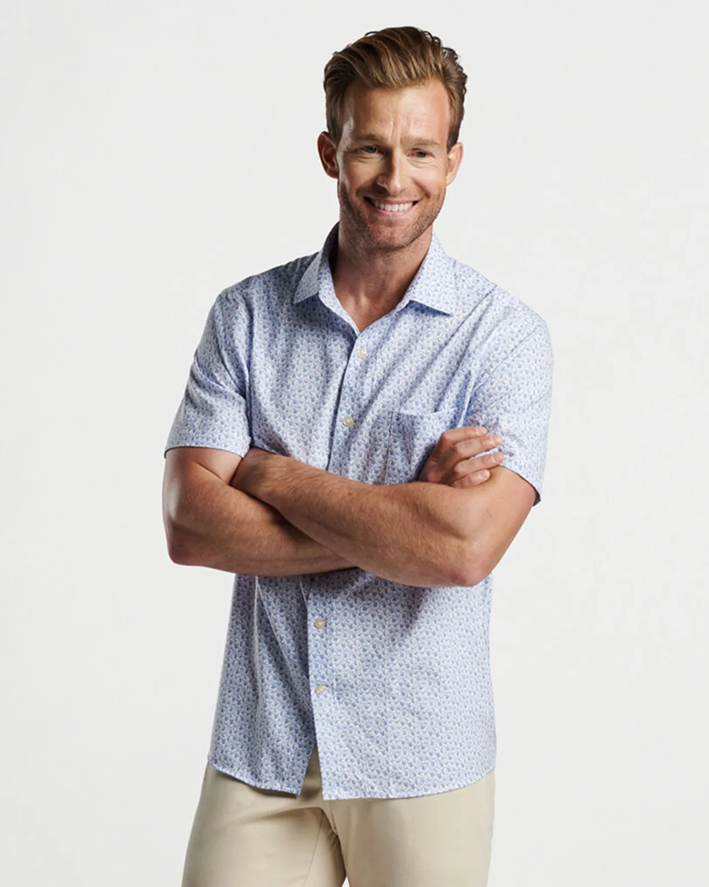 TEE CLUB PERFORMANCE P[OPLIN SHORT SLEEVE SHIRT - MARITIME