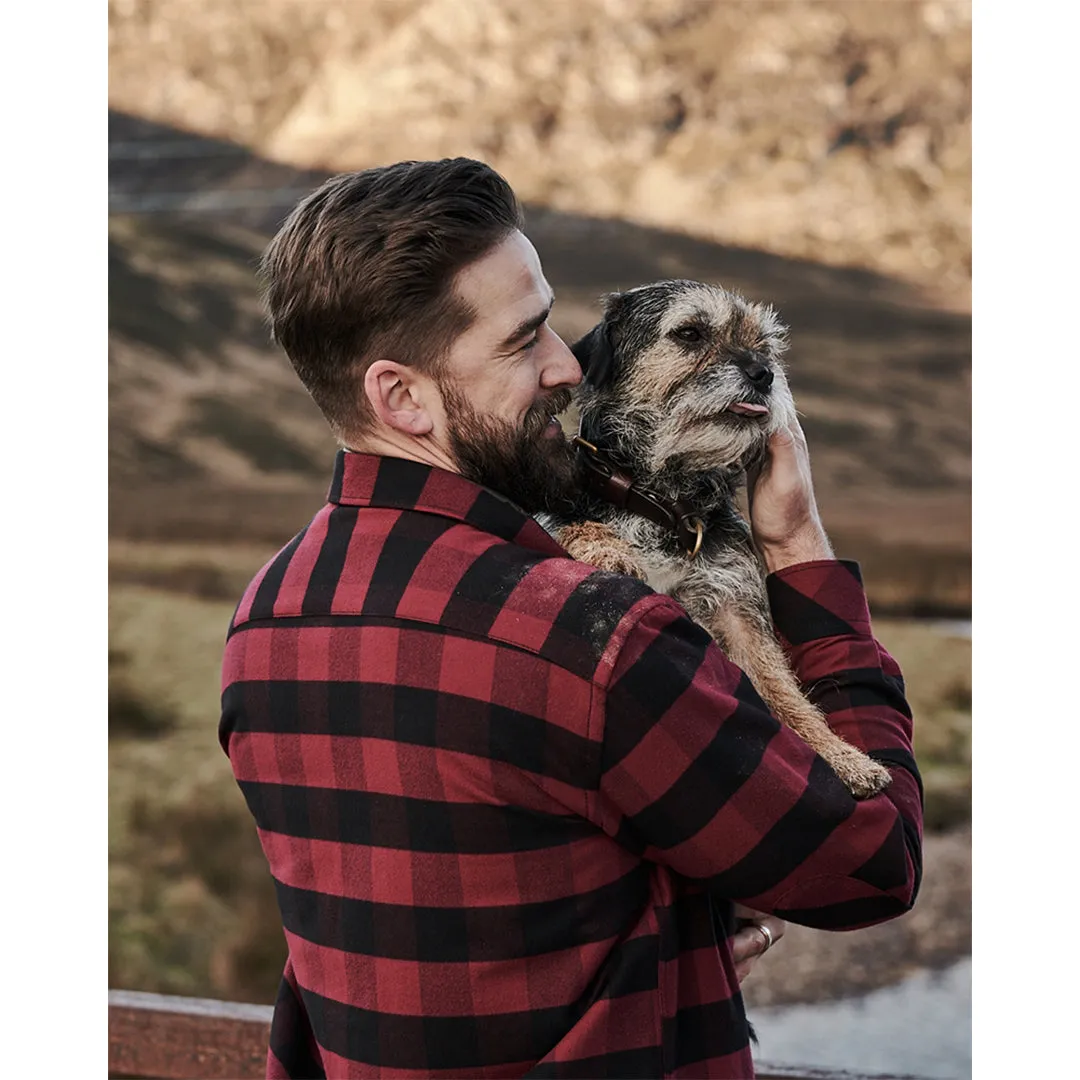 Tentsmuir Heavyweight Flannel Shirt - Red/Black Check by Hoggs of Fife