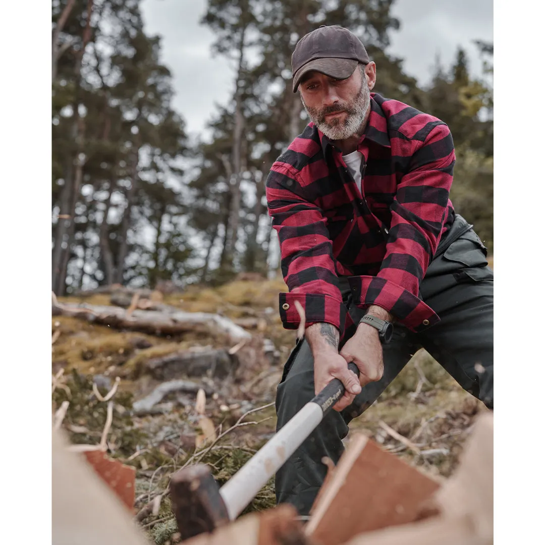 Tentsmuir Heavyweight Flannel Shirt - Red/Black Check by Hoggs of Fife