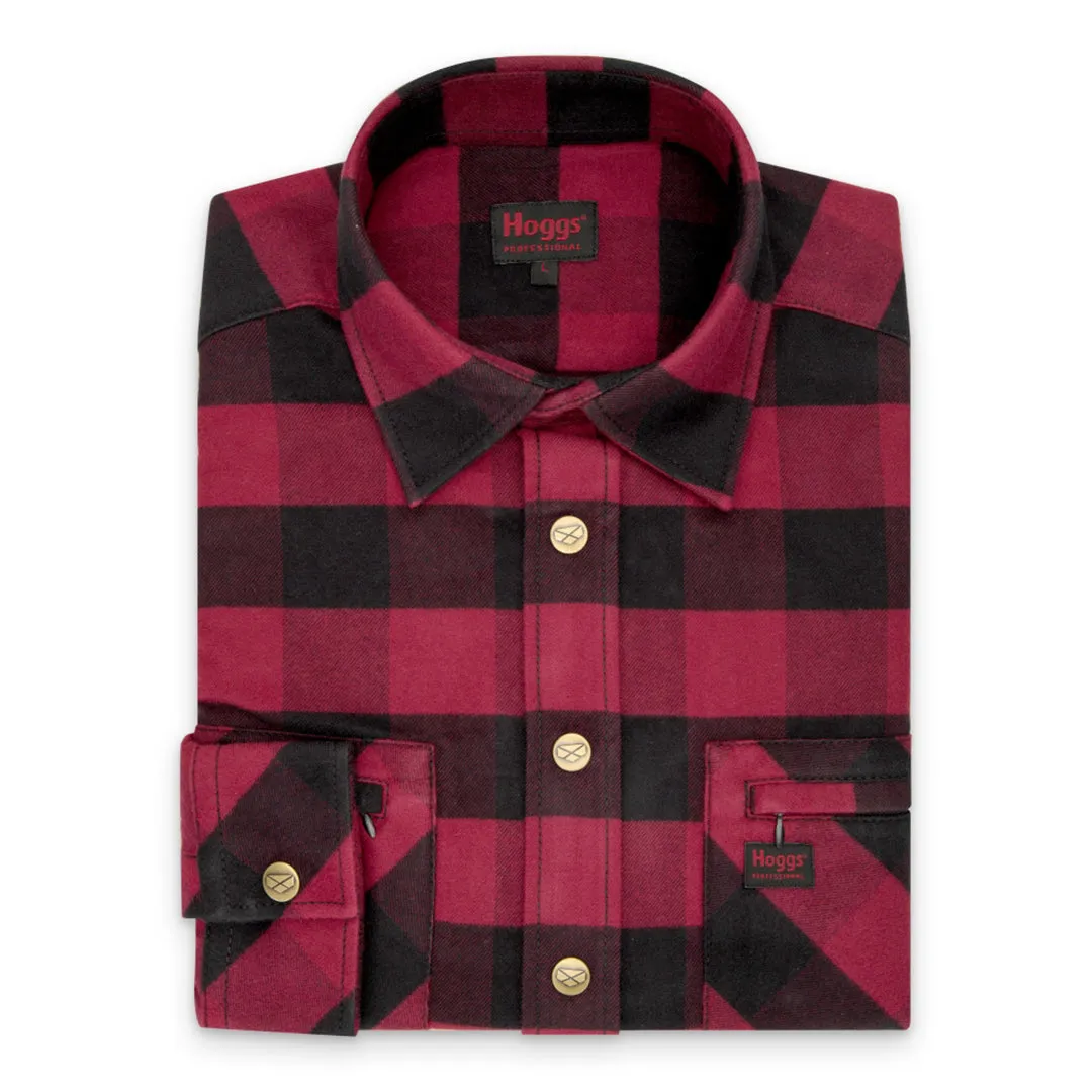 Tentsmuir Heavyweight Flannel Shirt - Red/Black Check by Hoggs of Fife