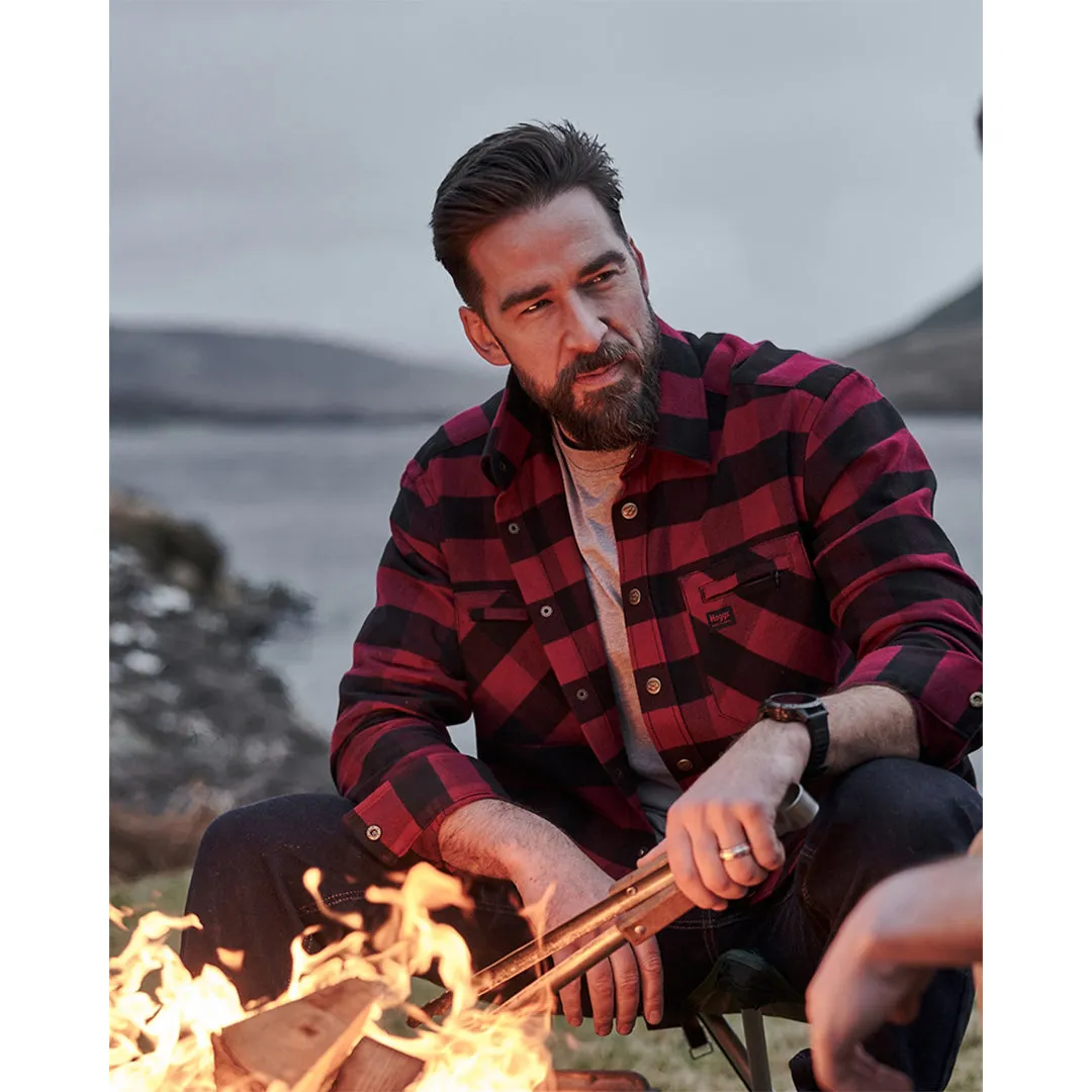 Tentsmuir Heavyweight Flannel Shirt - Red/Black Check by Hoggs of Fife