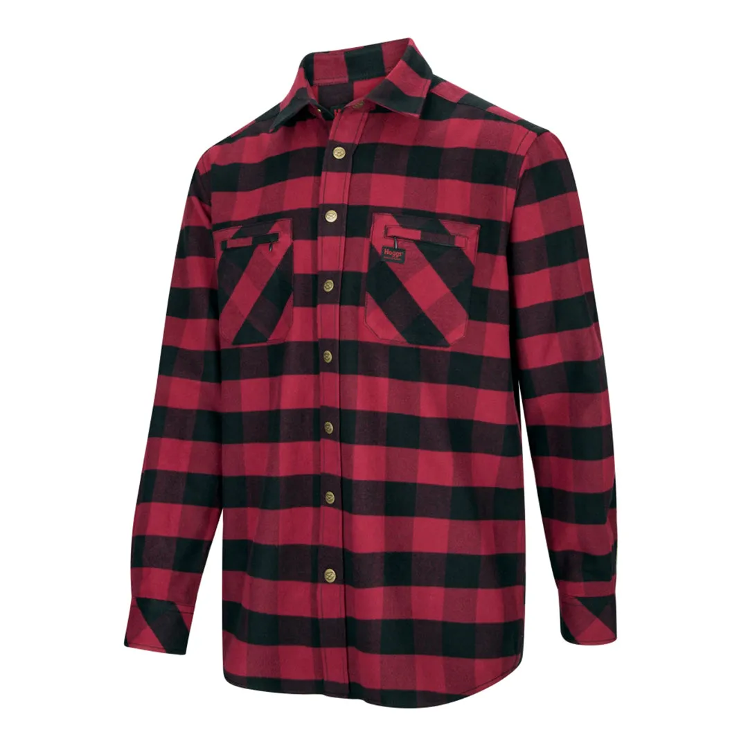 Tentsmuir Heavyweight Flannel Shirt - Red/Black Check by Hoggs of Fife