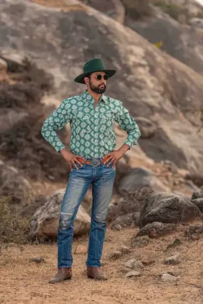 'The Bandit' Western Shirt in 'Aztec' Print
