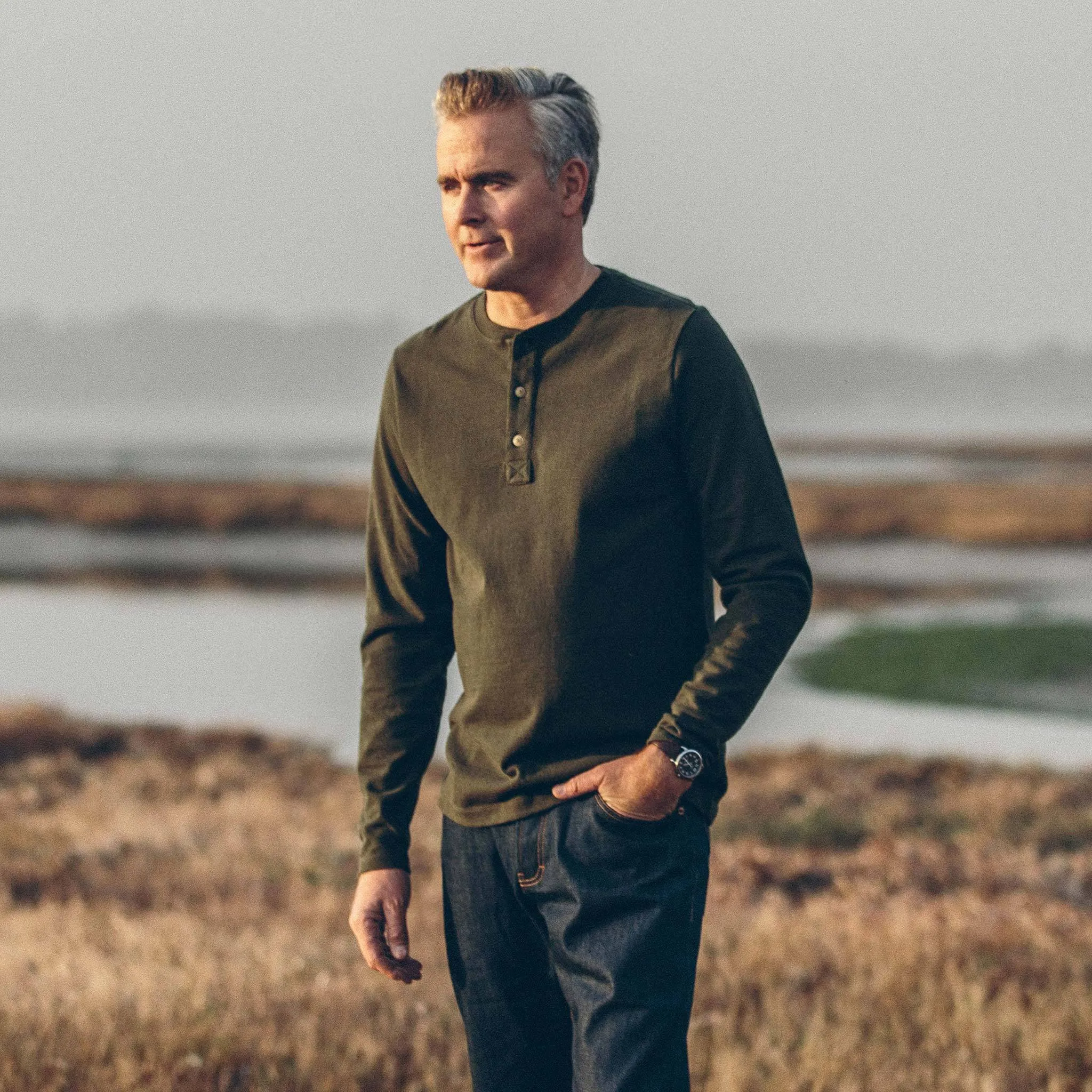 The Heavy Bag Henley in Cypress