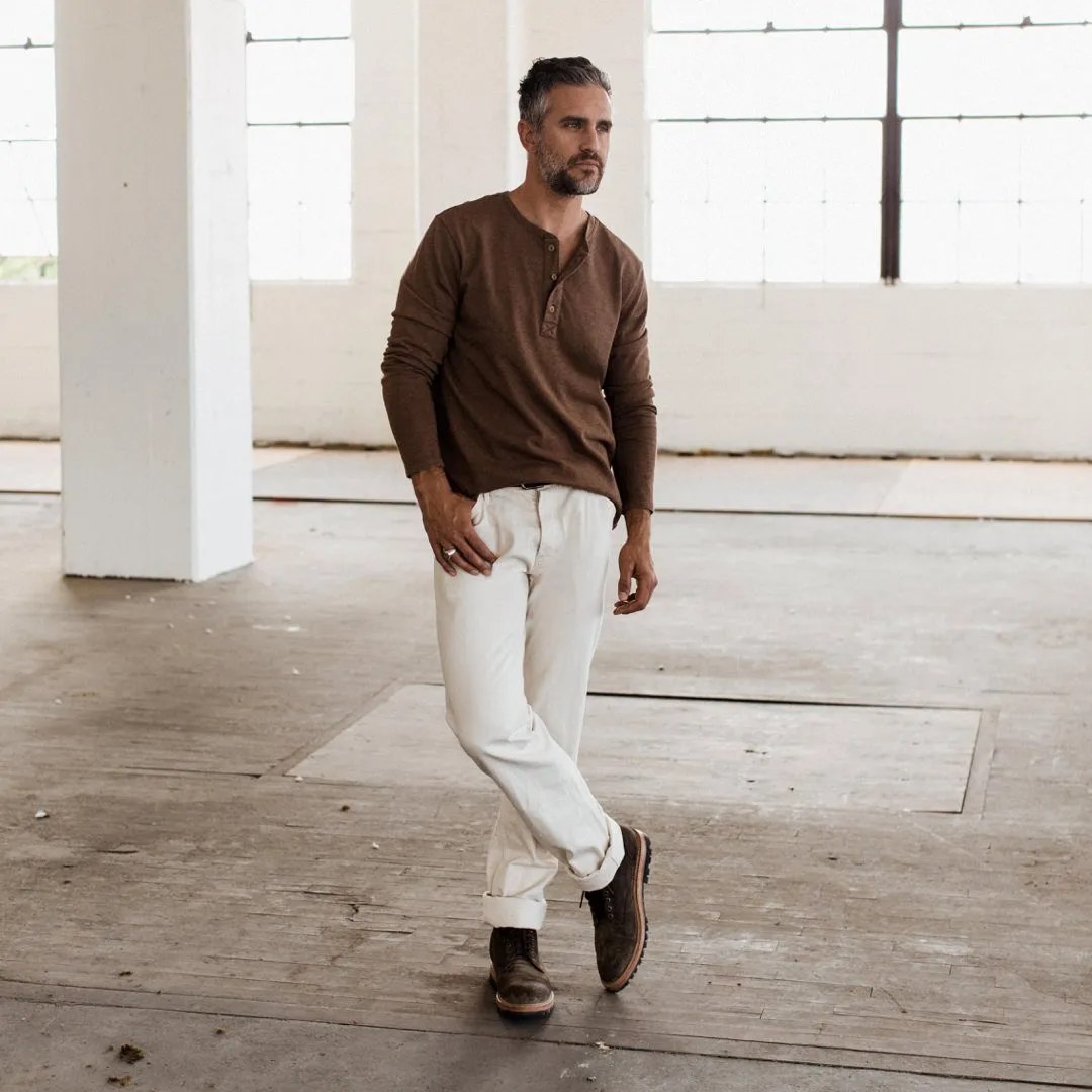 The Heavy Bag Henley in Fatigue Brown