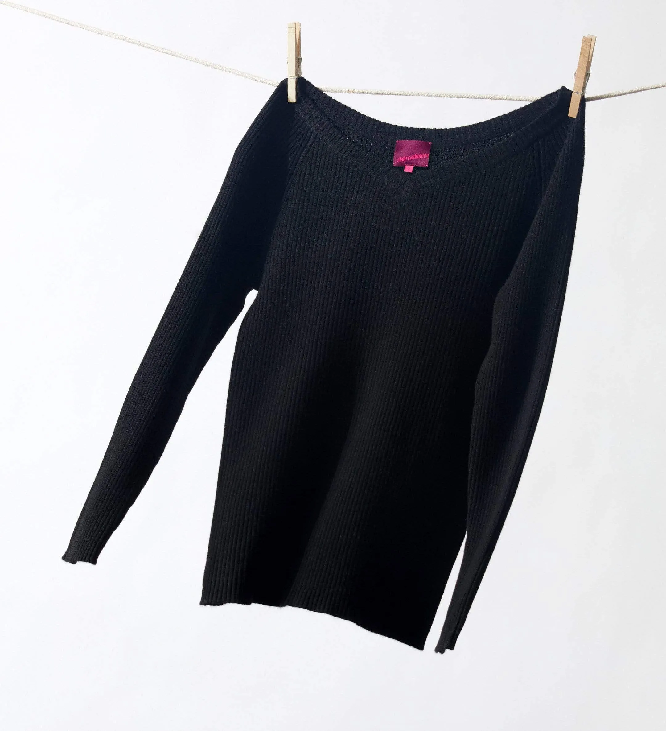 The Ribbed Subtle V-Neck Cashmere Sweater