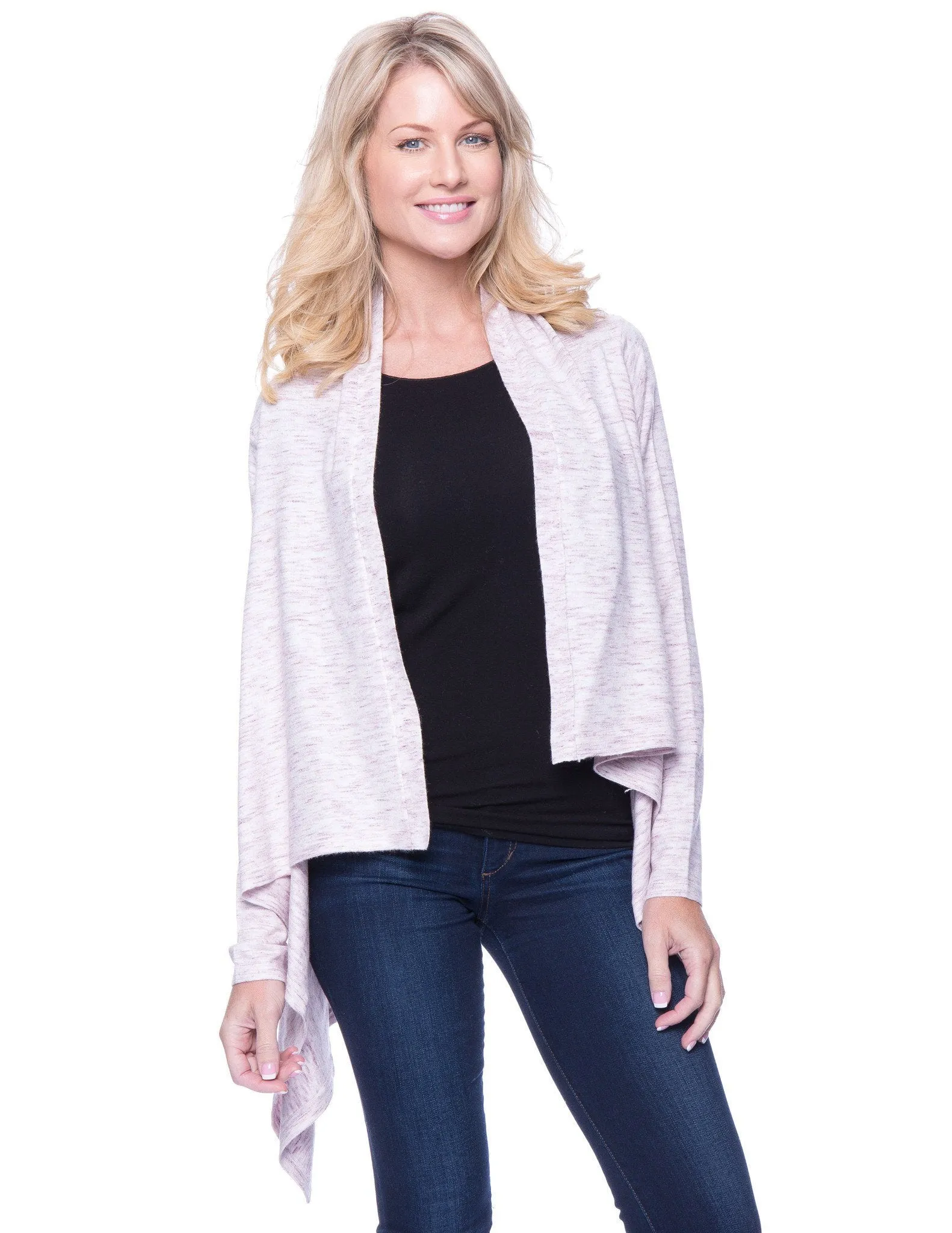 Tocco Reale Women's Space Dyed Open Cardigan Sweater - Plum