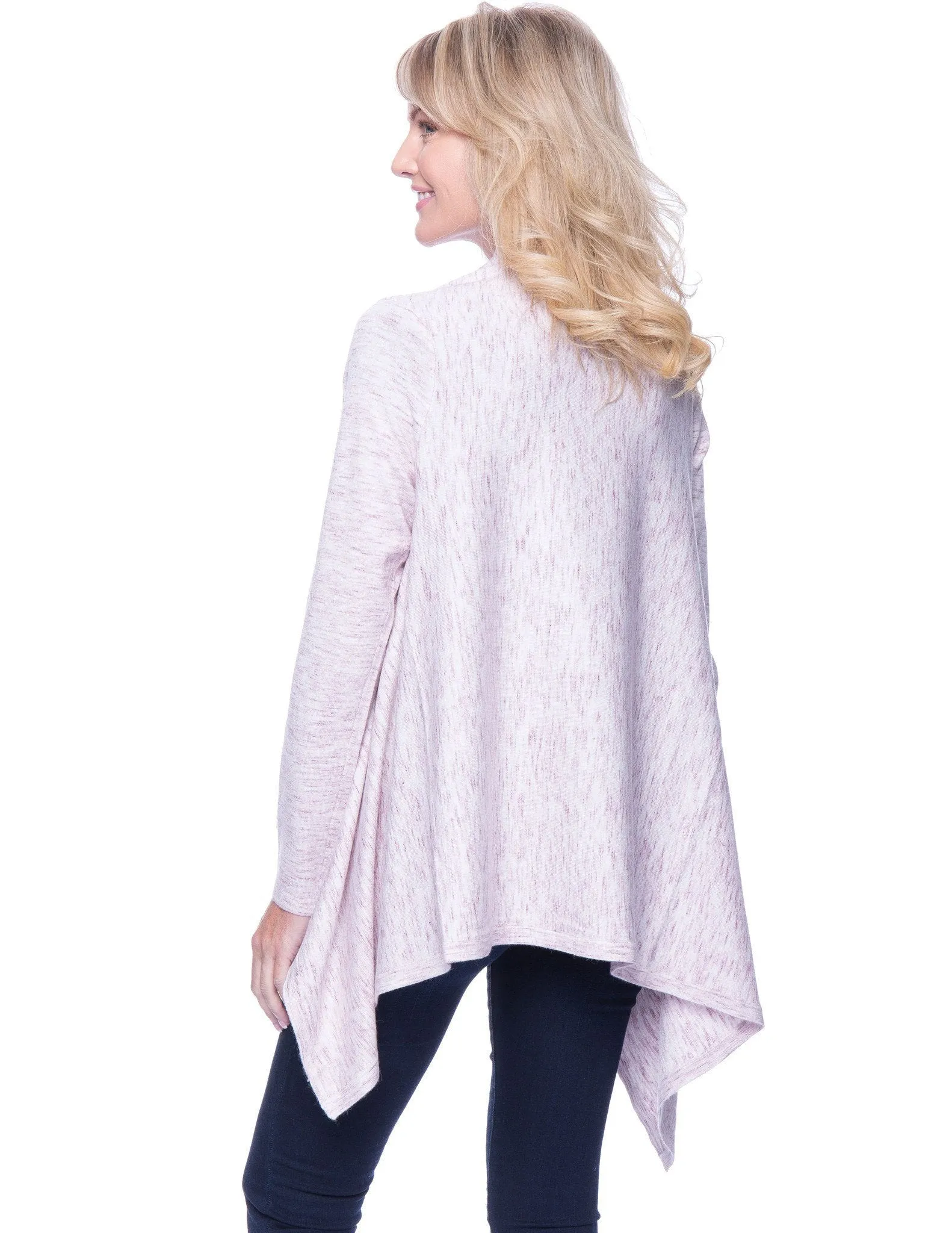 Tocco Reale Women's Space Dyed Open Cardigan Sweater - Plum