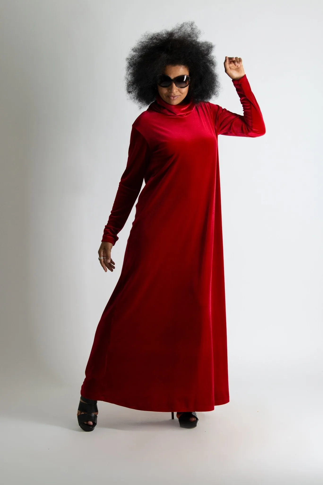 Turtleneck Velvet Dress VALERIE