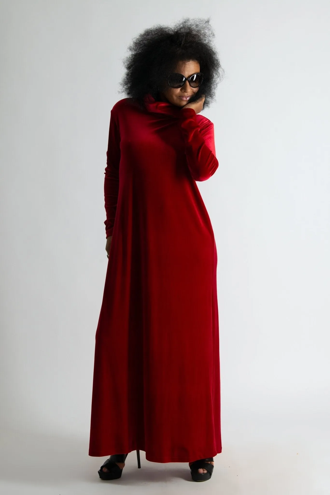 Turtleneck Velvet Dress VALERIE