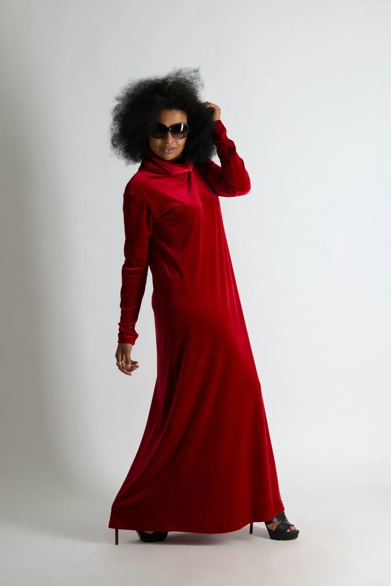 Turtleneck Velvet Dress VALERIE