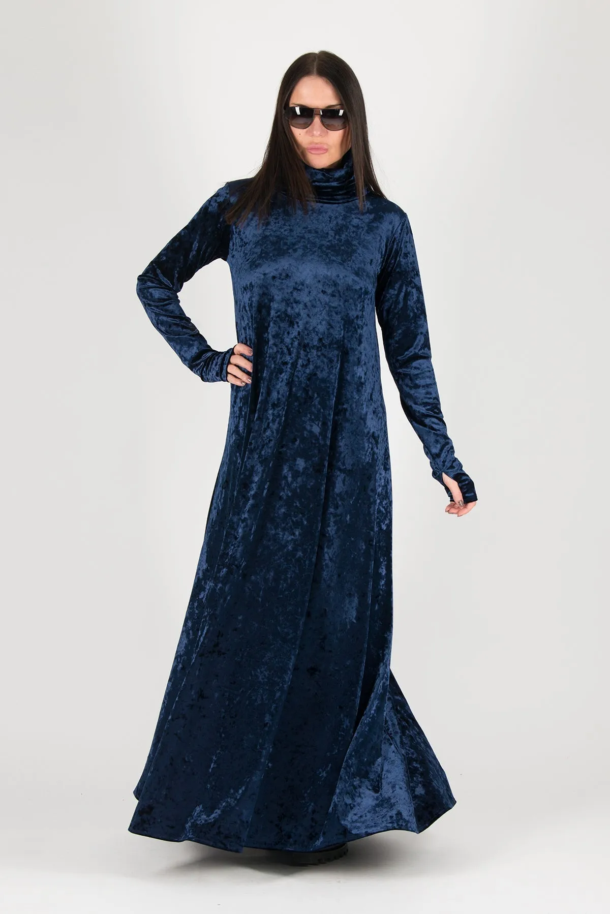 Turtleneck Velvet Dress VALERIE