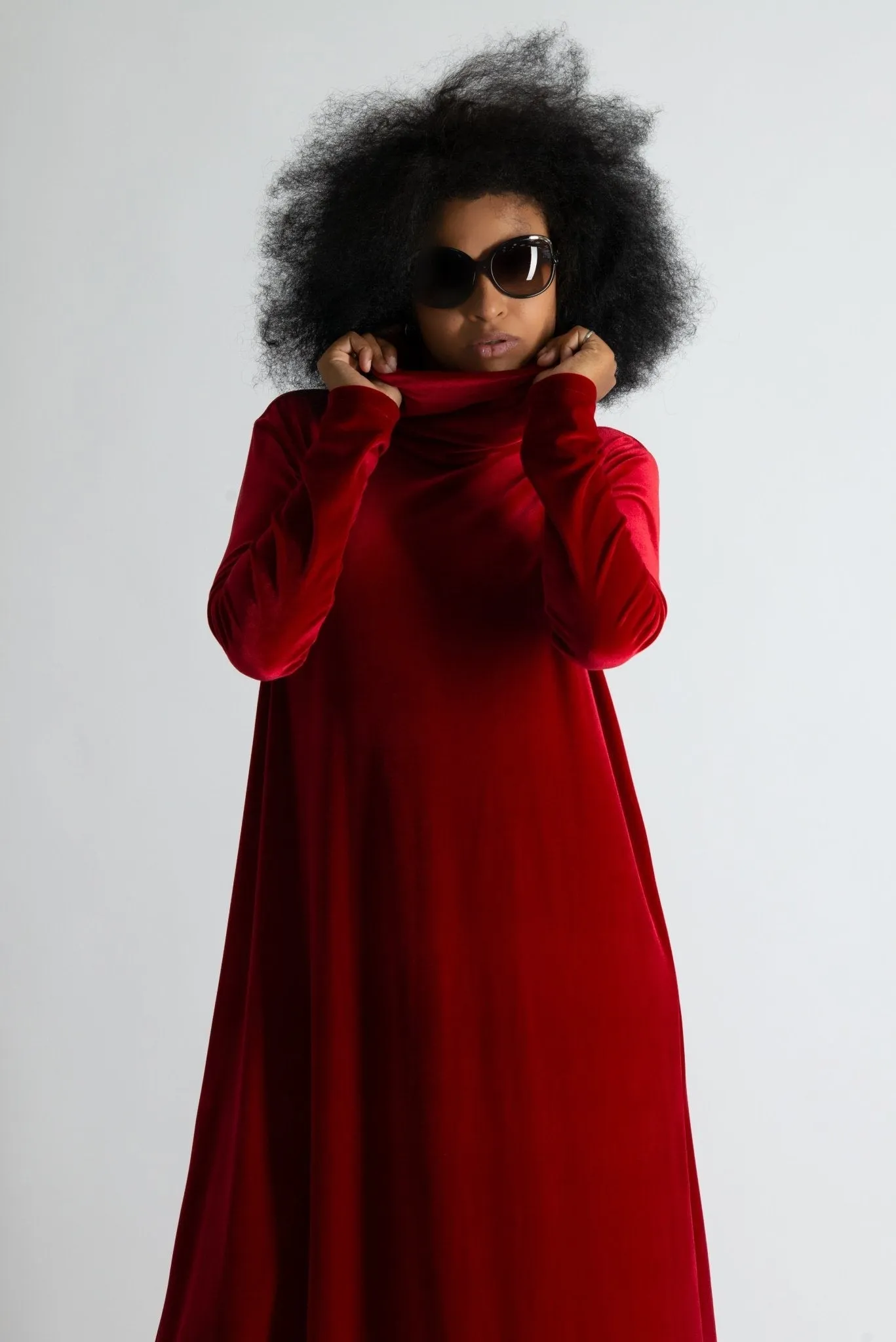 Turtleneck Velvet Dress VALERIE