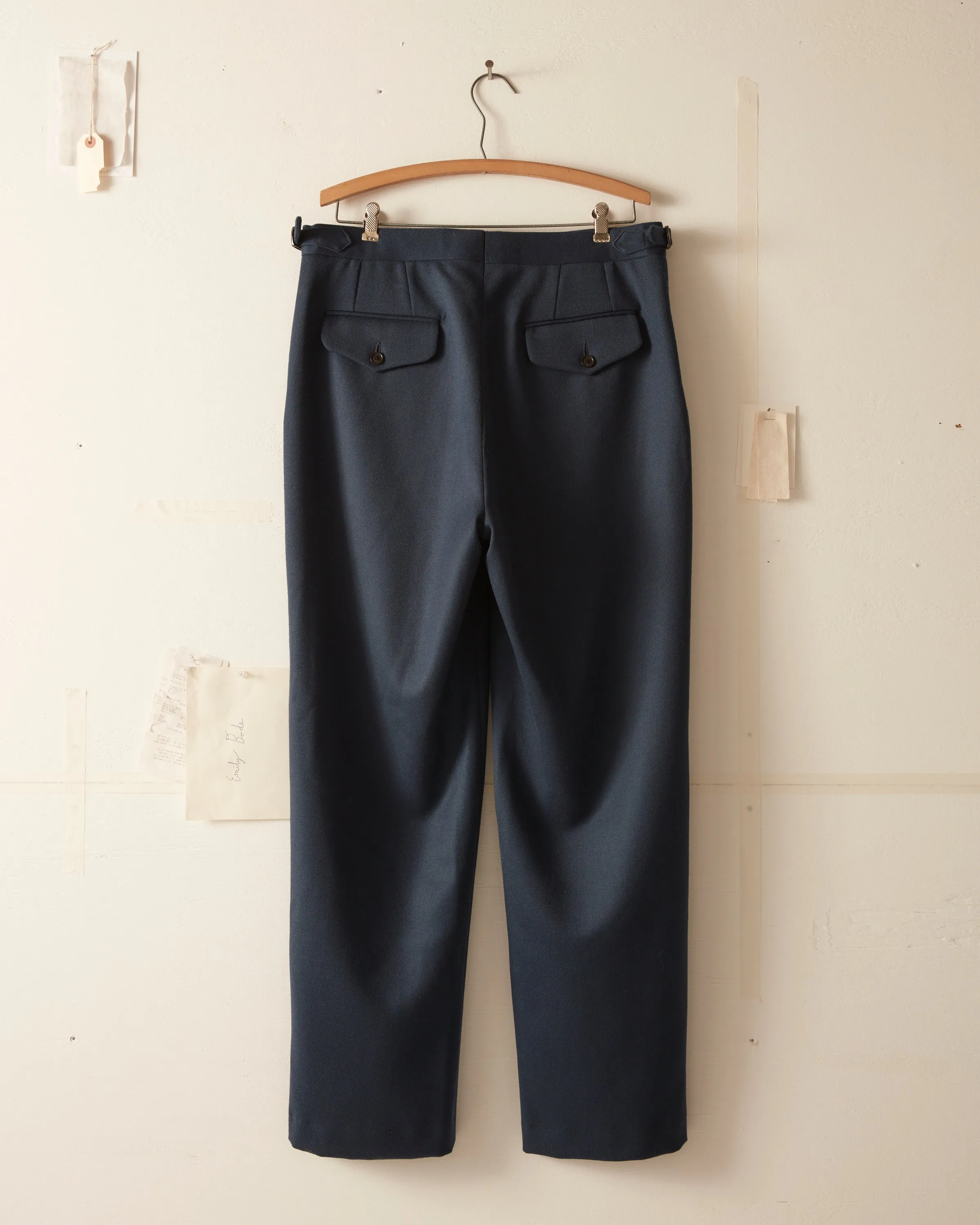 Twill Side Buckle Trousers - Petrol