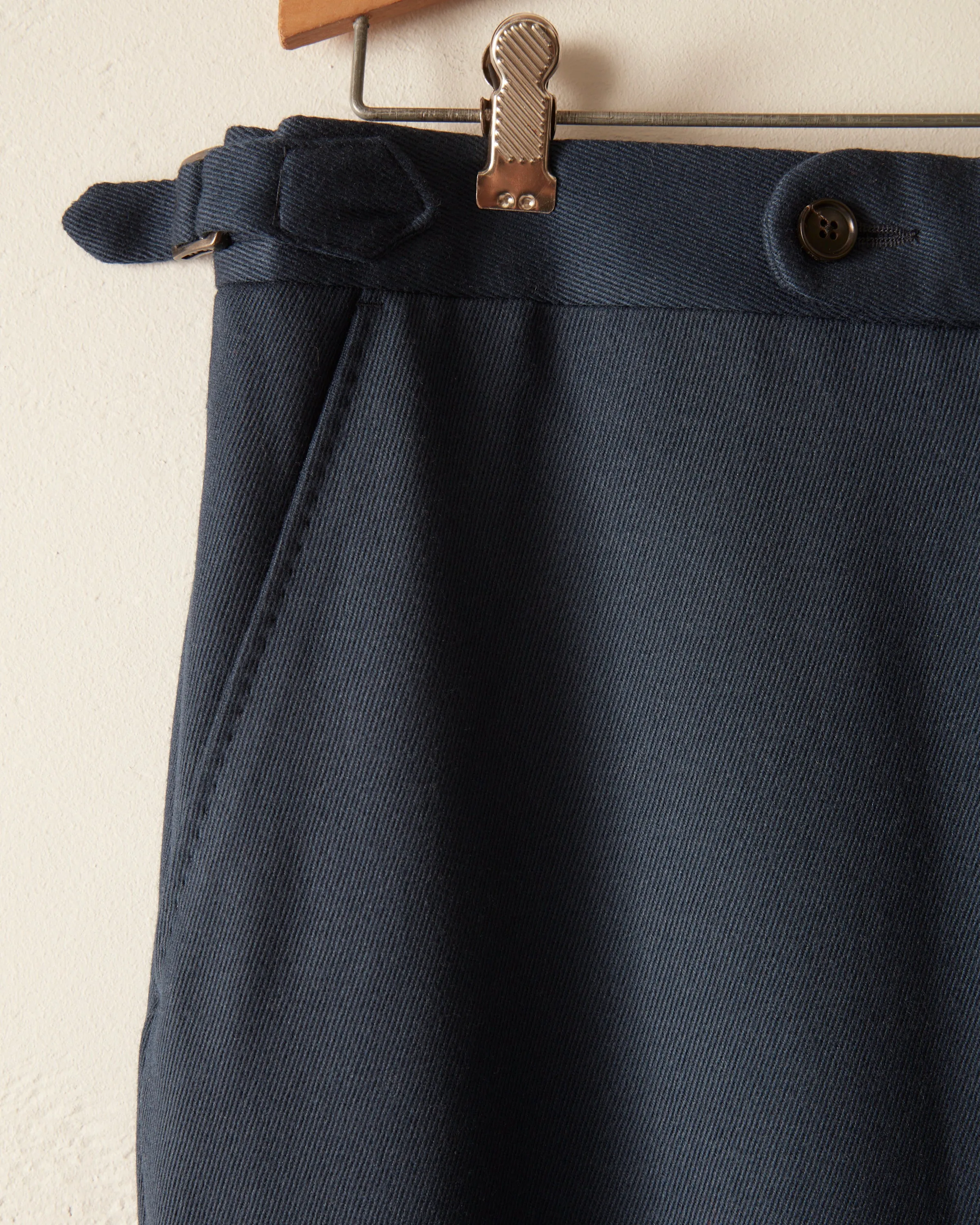 Twill Side Buckle Trousers - Petrol