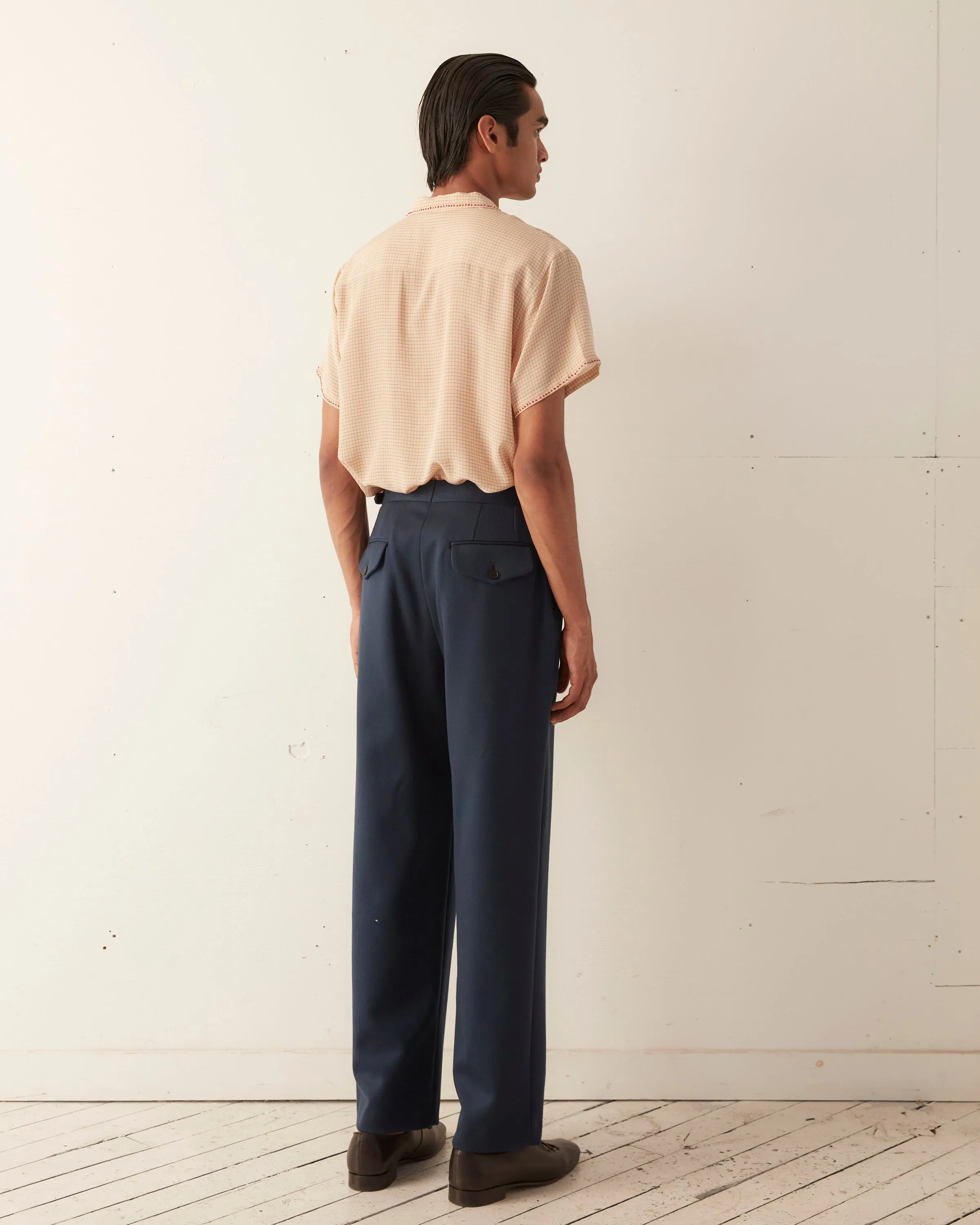 Twill Side Buckle Trousers - Petrol