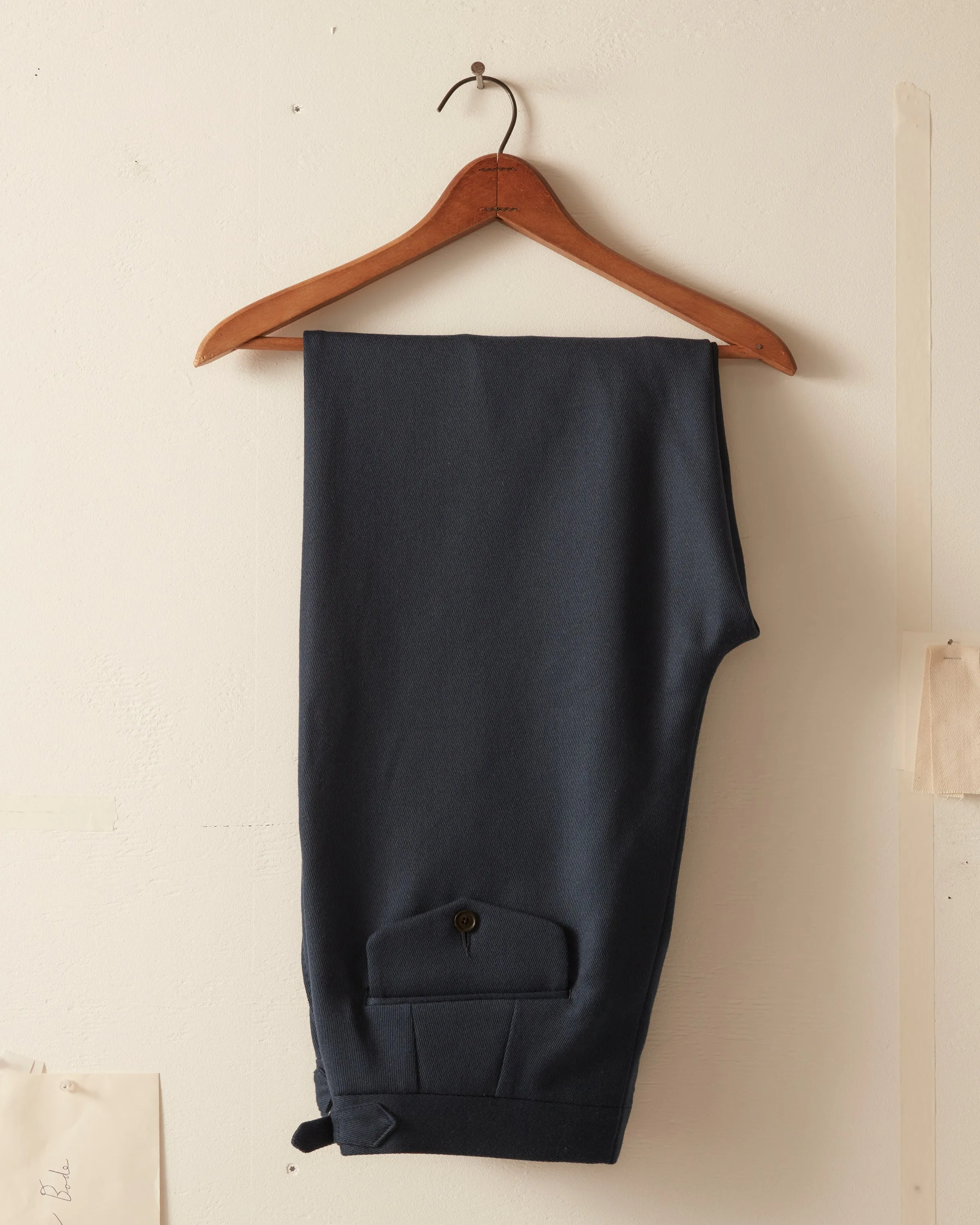 Twill Side Buckle Trousers - Petrol