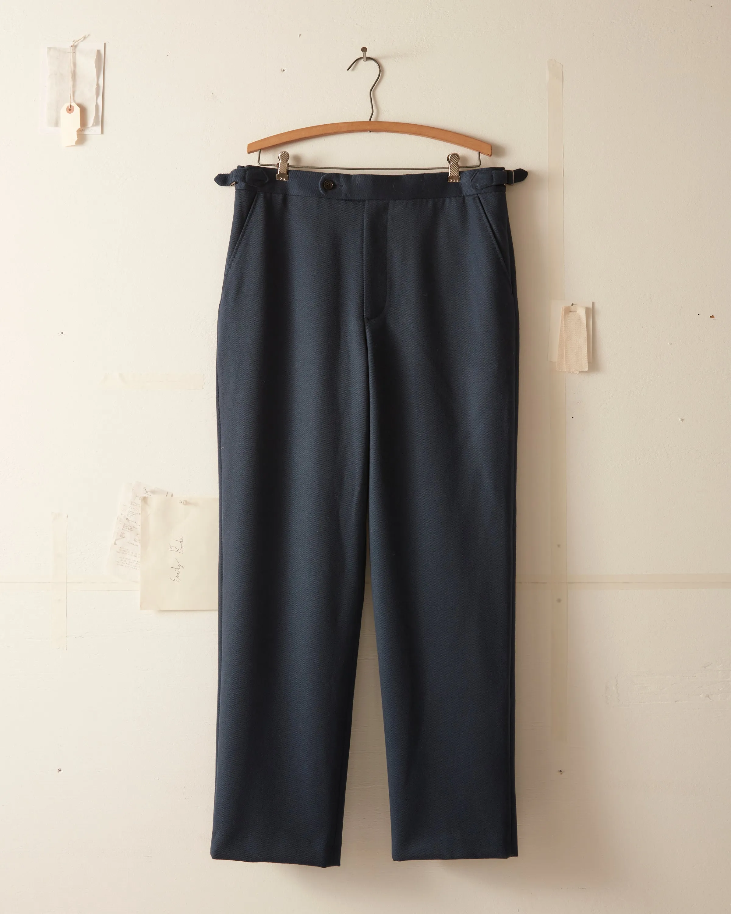 Twill Side Buckle Trousers - Petrol