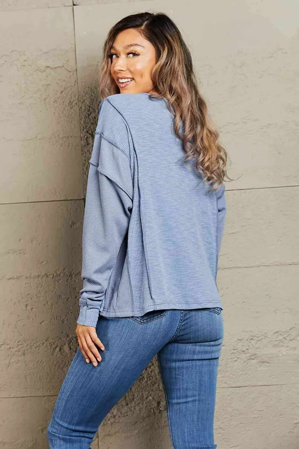 Understand me Full Size Oversized Henley Top