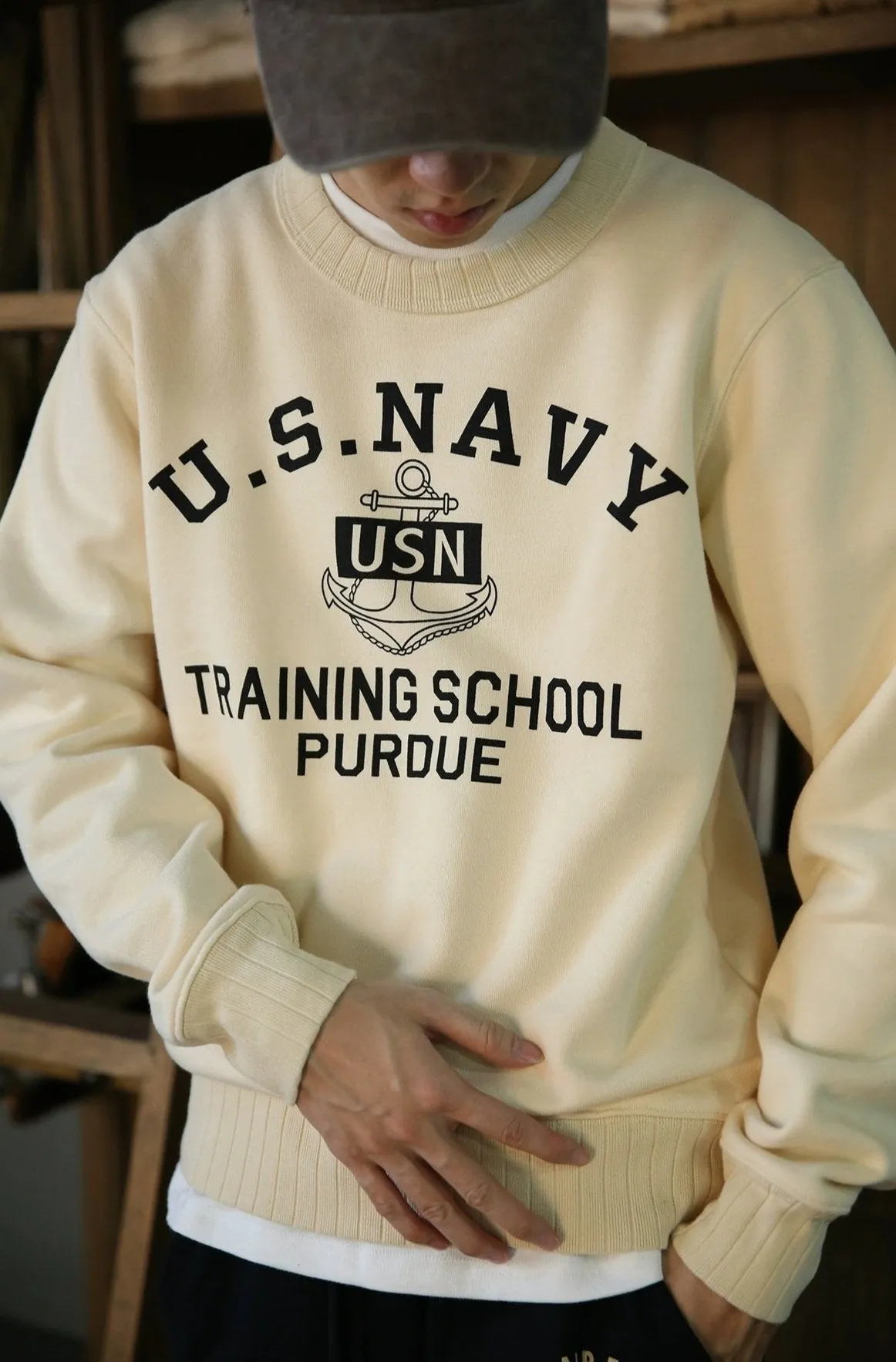 U.S. NAVY Training School Purdue – Retro Military Crewneck Sweatshirt