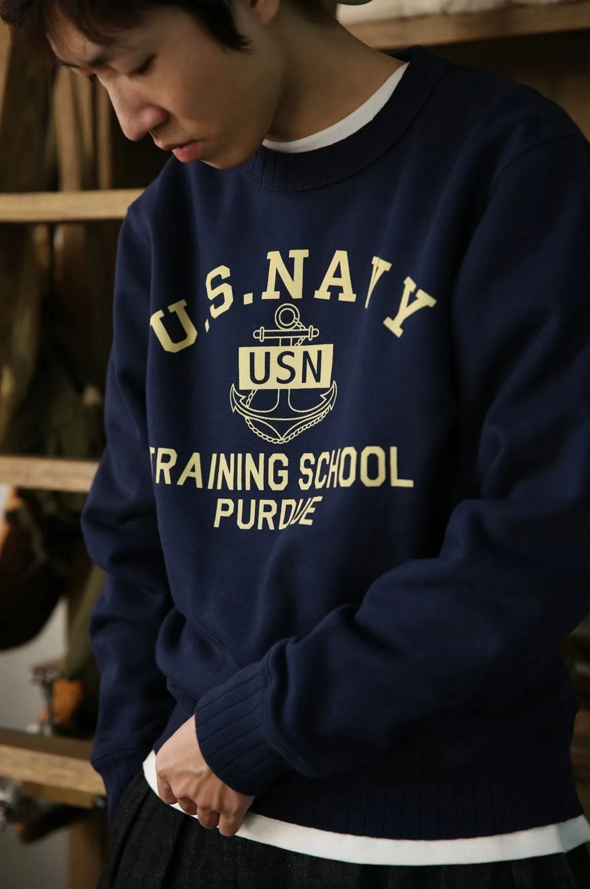 U.S. NAVY Training School Purdue – Retro Military Crewneck Sweatshirt
