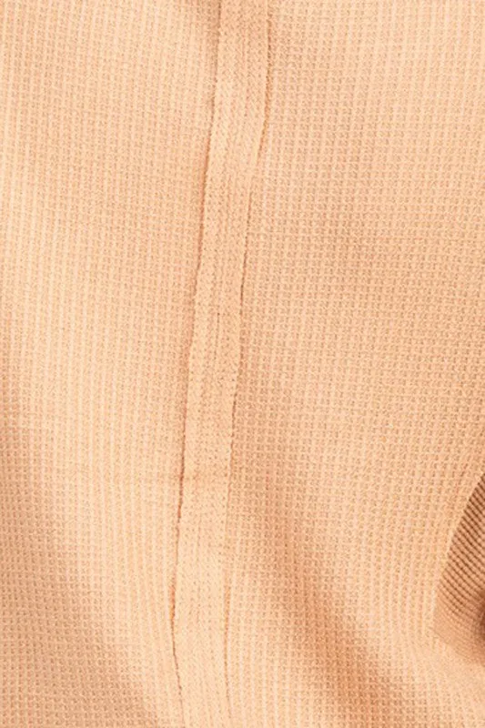V-Neck Comfy Solid Henley Casual Knit Top