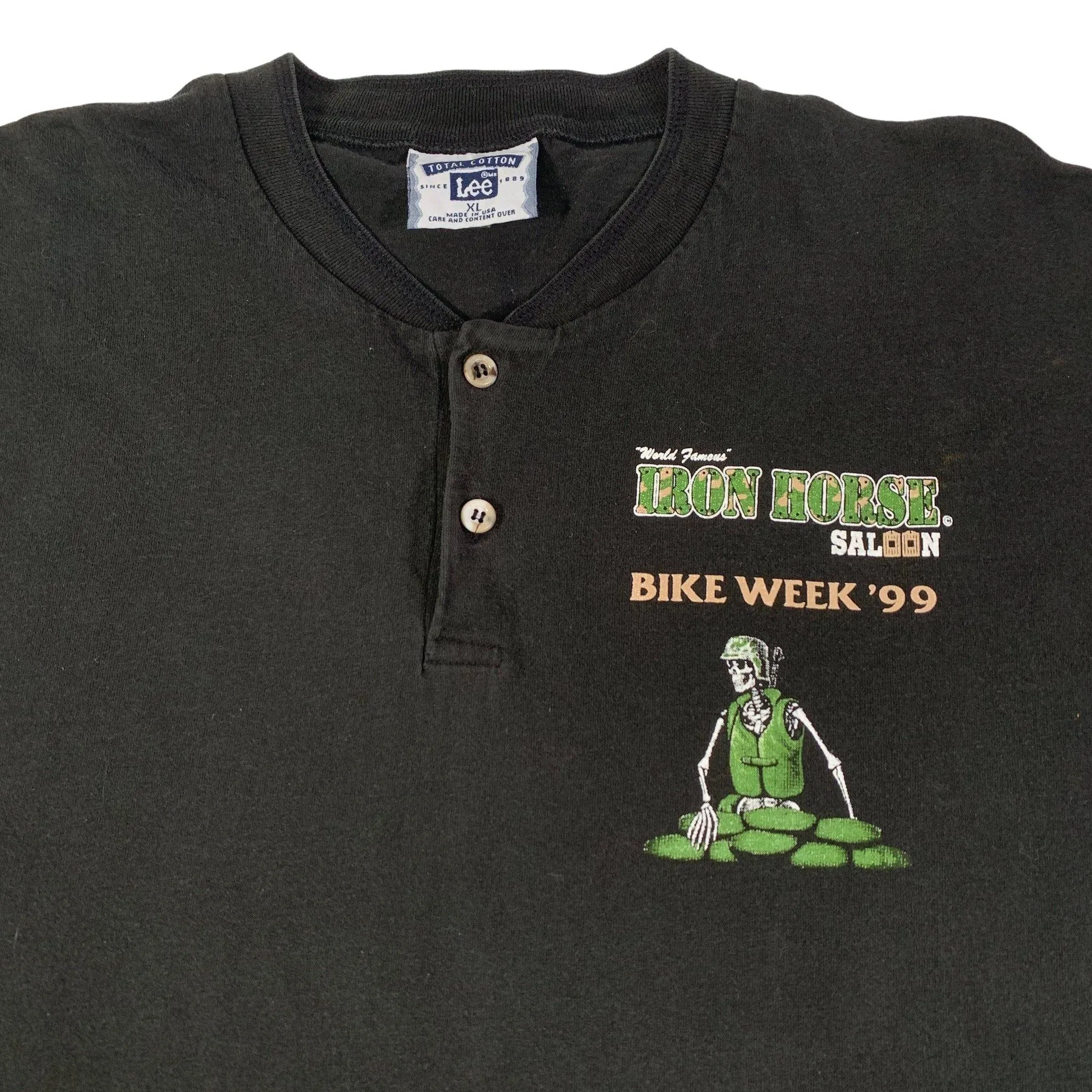 Vintage Iron Horse Saloon "Bike Week" Long Sleeve Henley