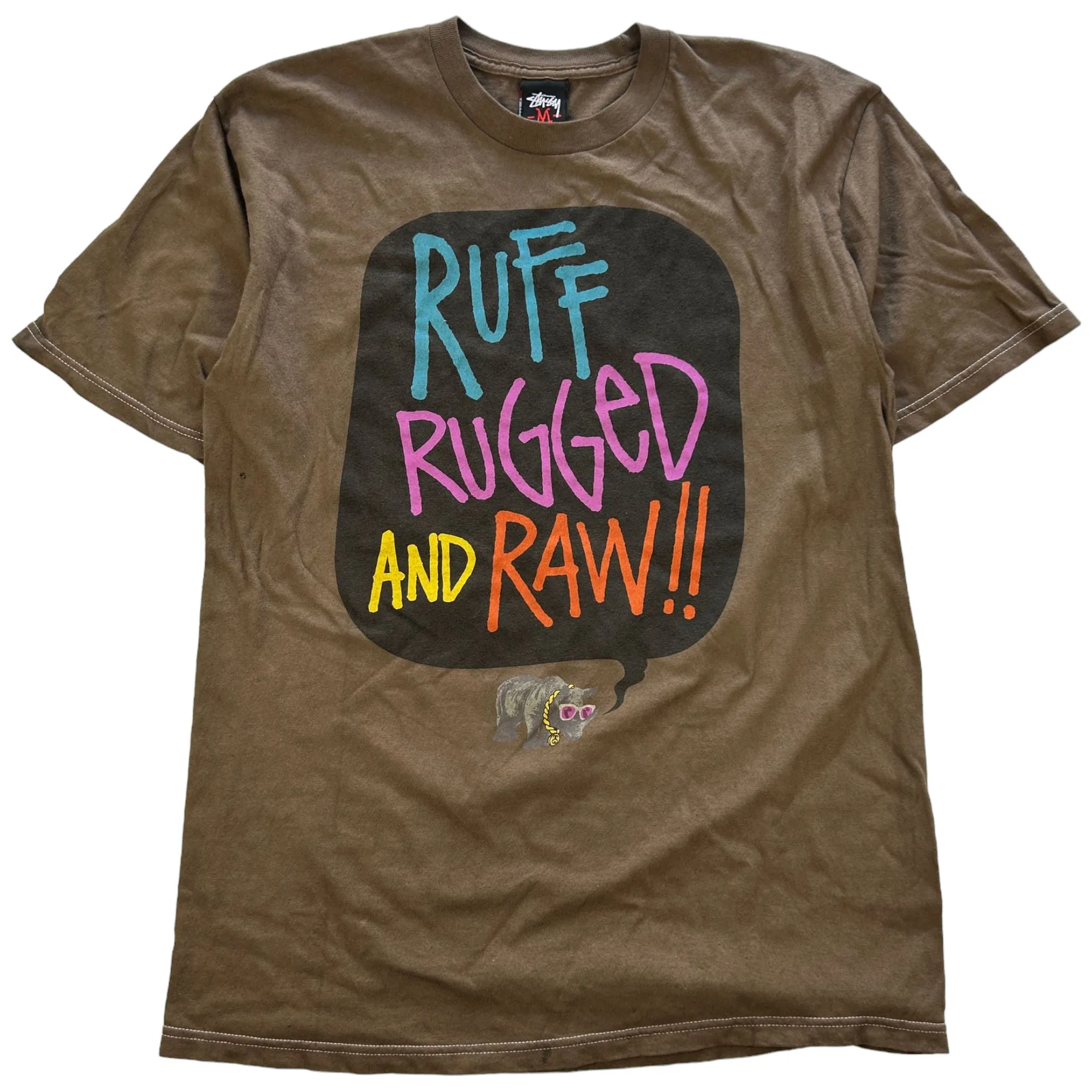 Vintage Stussy Ruff Rugged and Raw Graphic T Shirt Size M