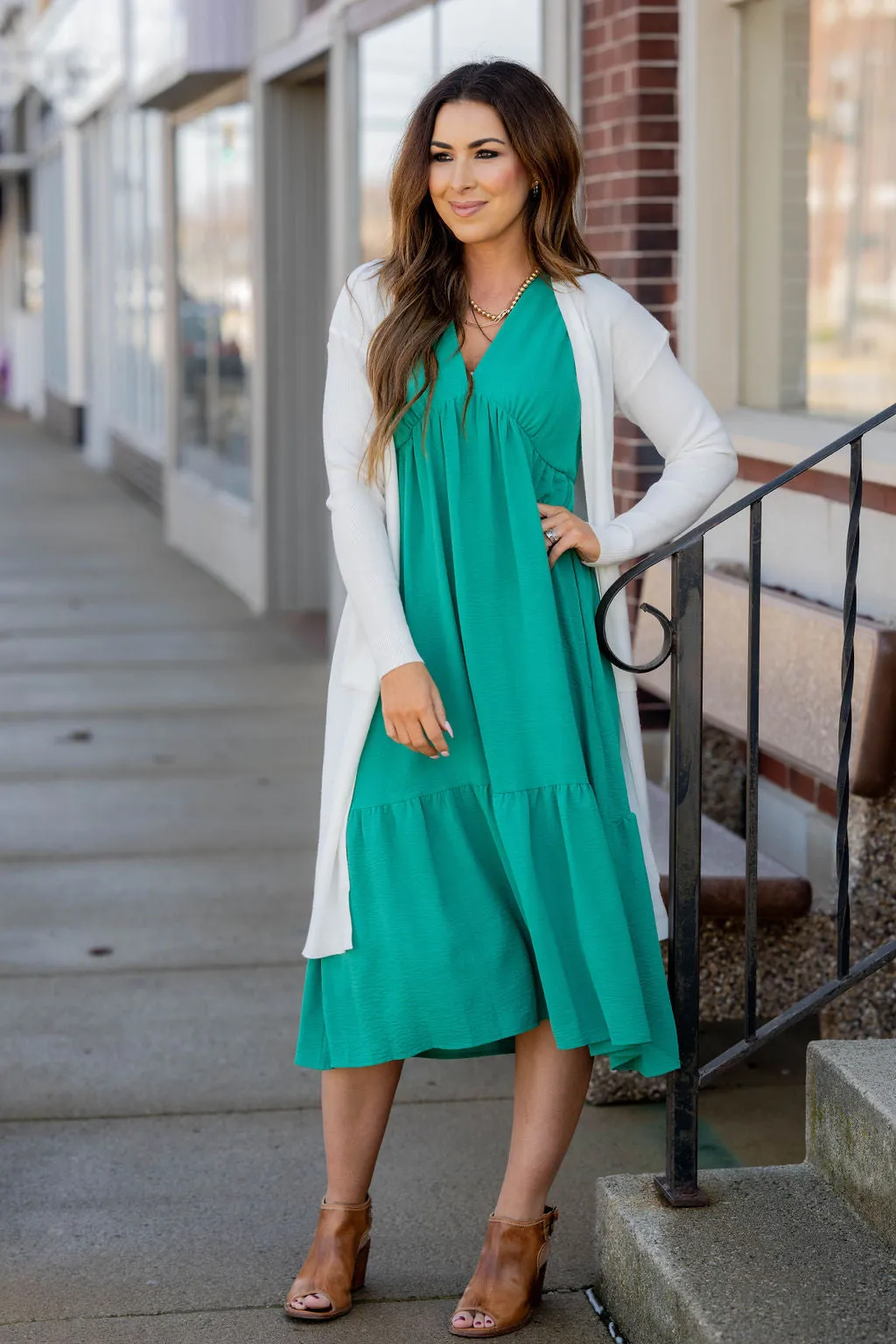 Waffled Two Pocket Tunic Cardigan