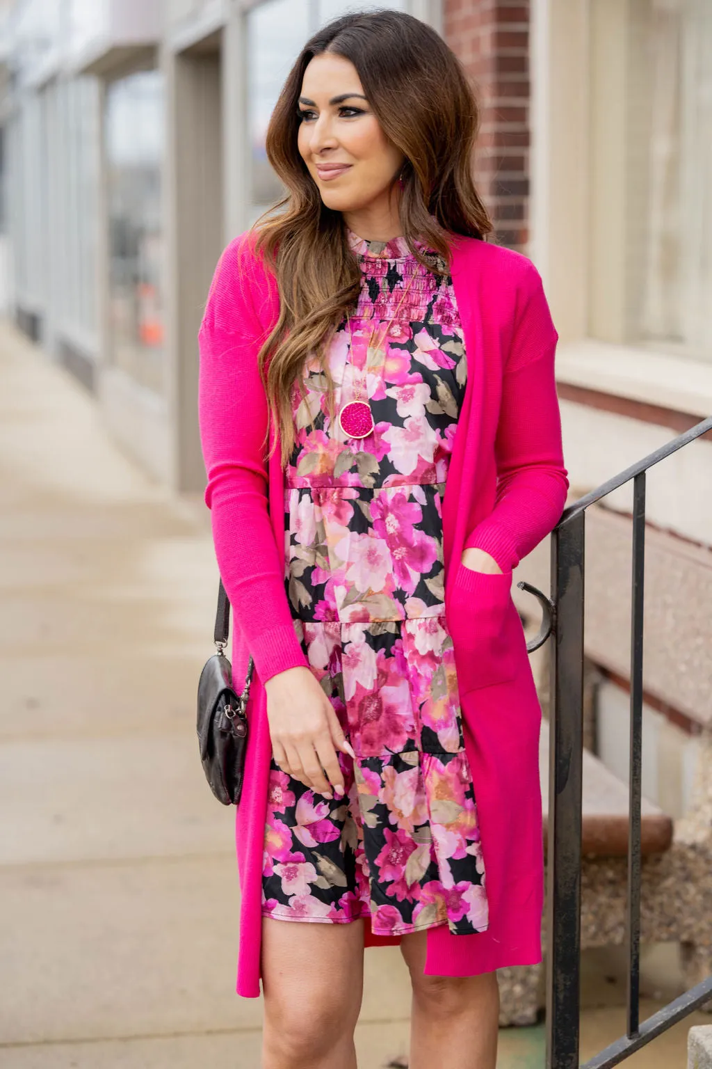 Waffled Two Pocket Tunic Cardigan