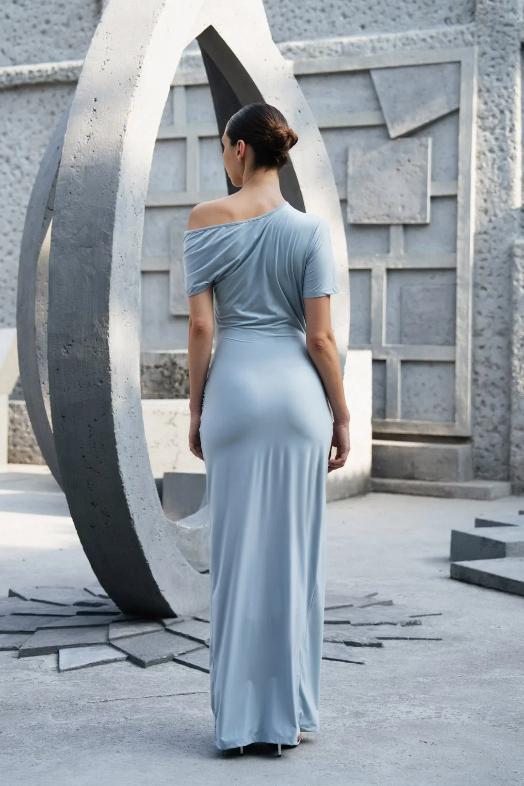 WAIST-KNOT DRAPED MAXI DRESS